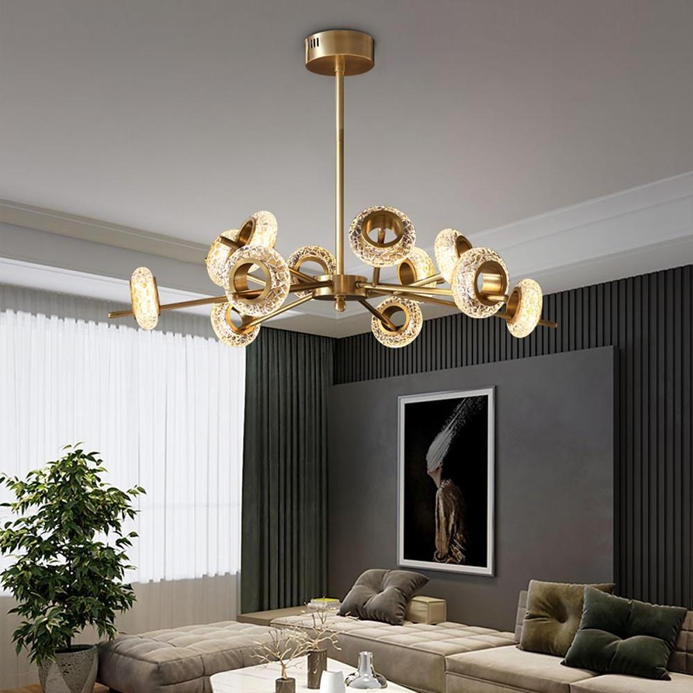 Unique Design Brass Chandelier Copper Glass Island