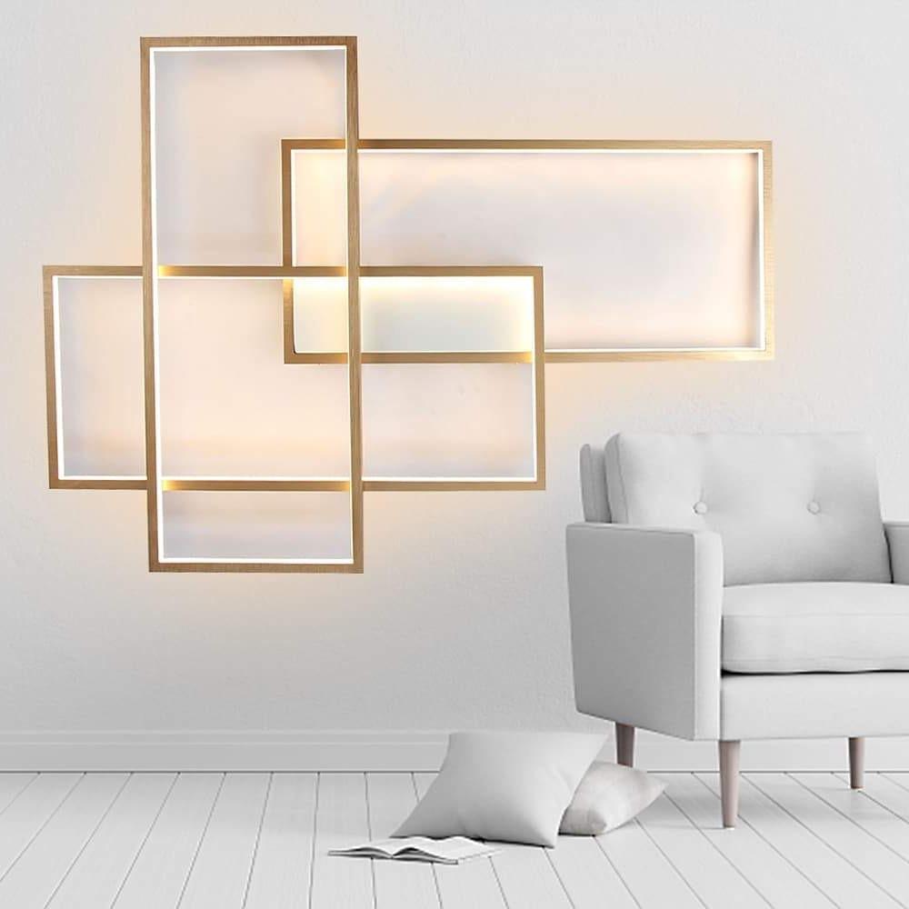 Rectangular Hybrid Flush Mount Ceiling Light with 1 LED