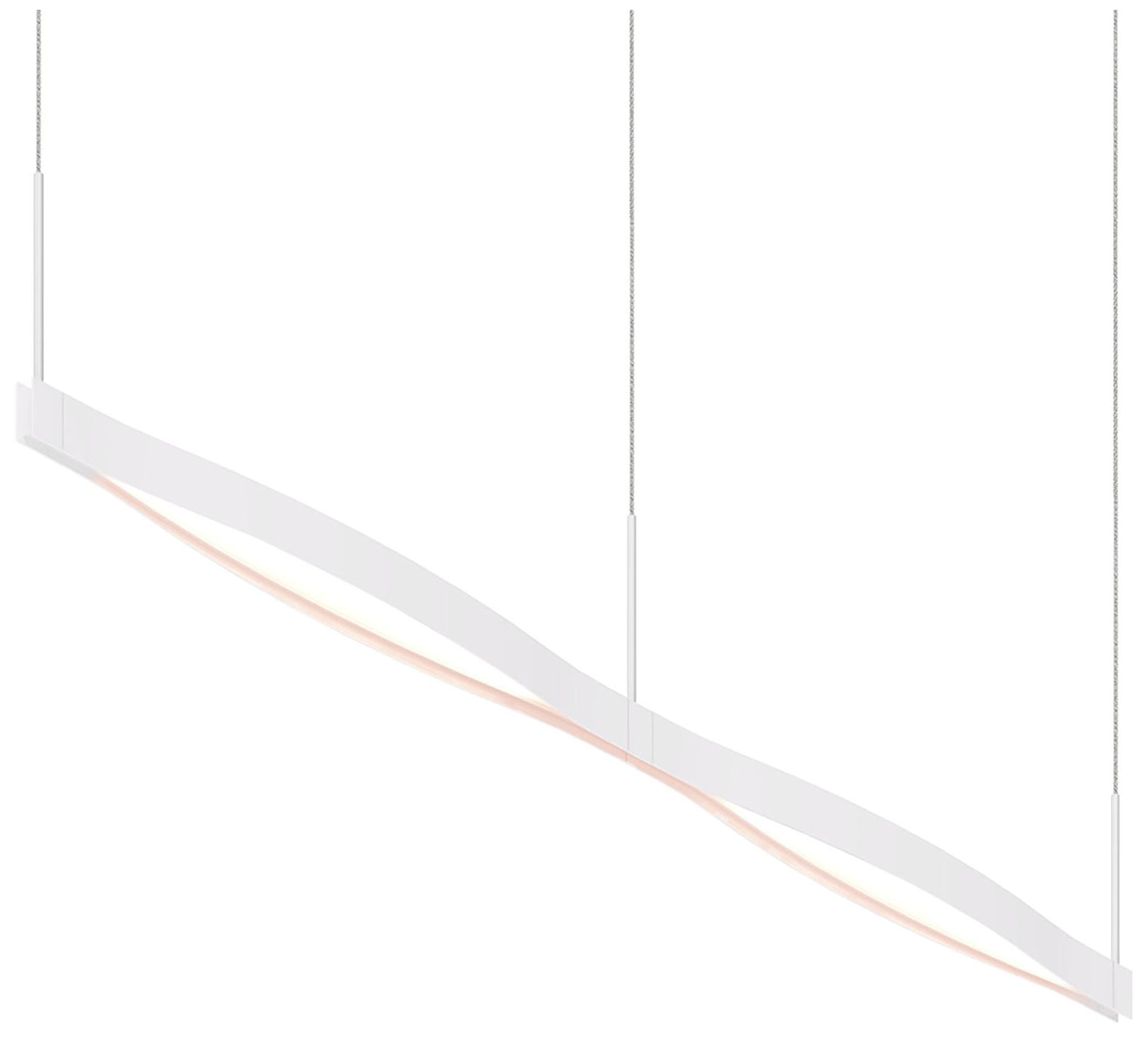 Ola 55" Wide Satin White LED Kitchen Linear Pendant