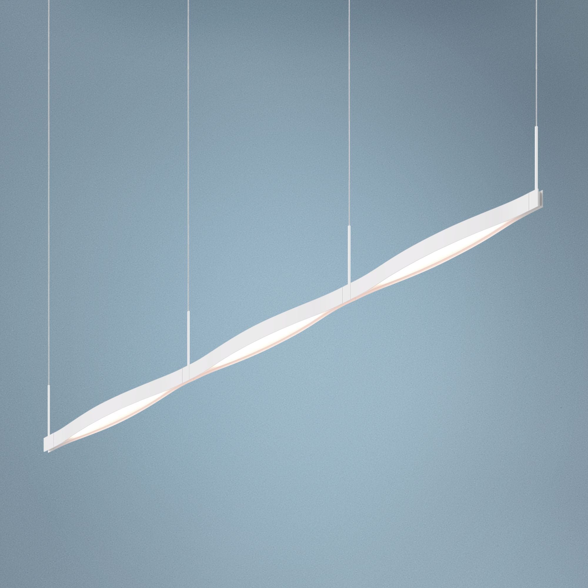 Ola 82" Wide Satin White LED Kitchen Linear Pendant
