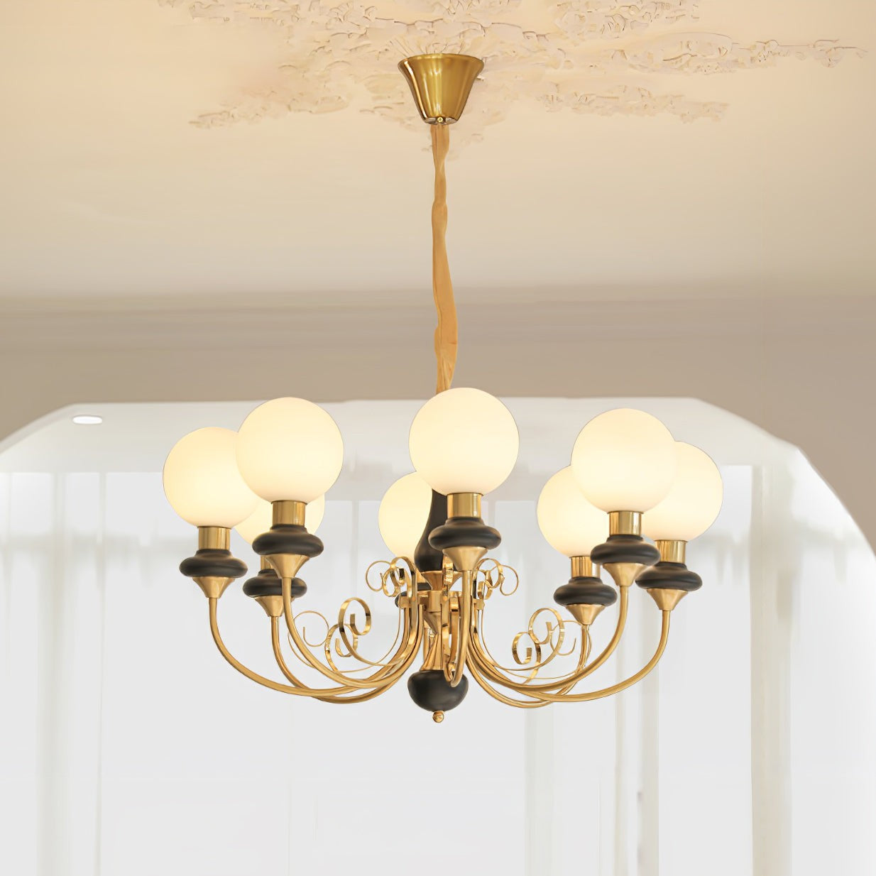 Onyx Glow Glass Chandelier