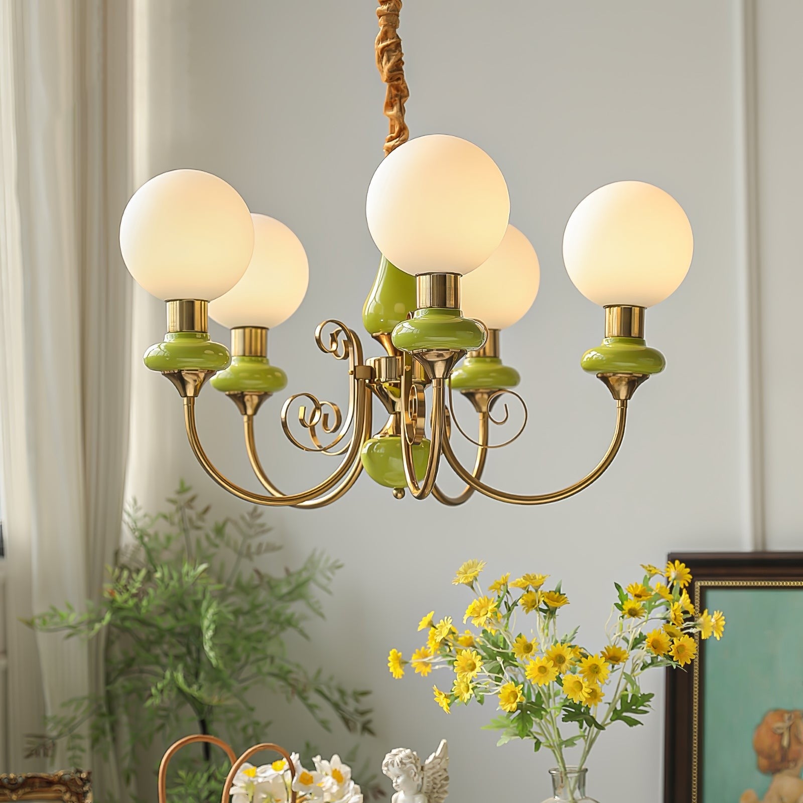 Onyx Glow Glass Chandelier