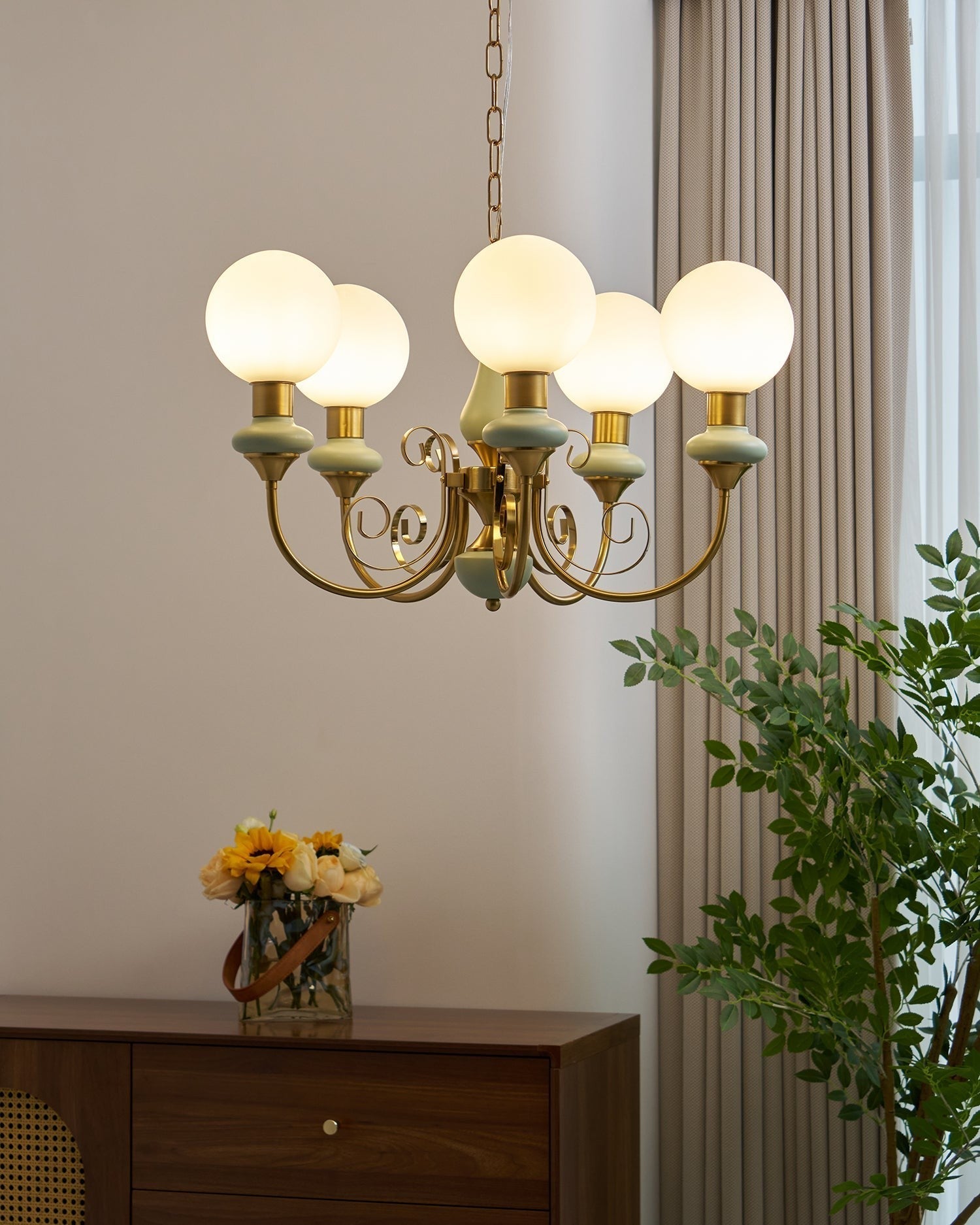 Onyx Glow Glass Chandelier