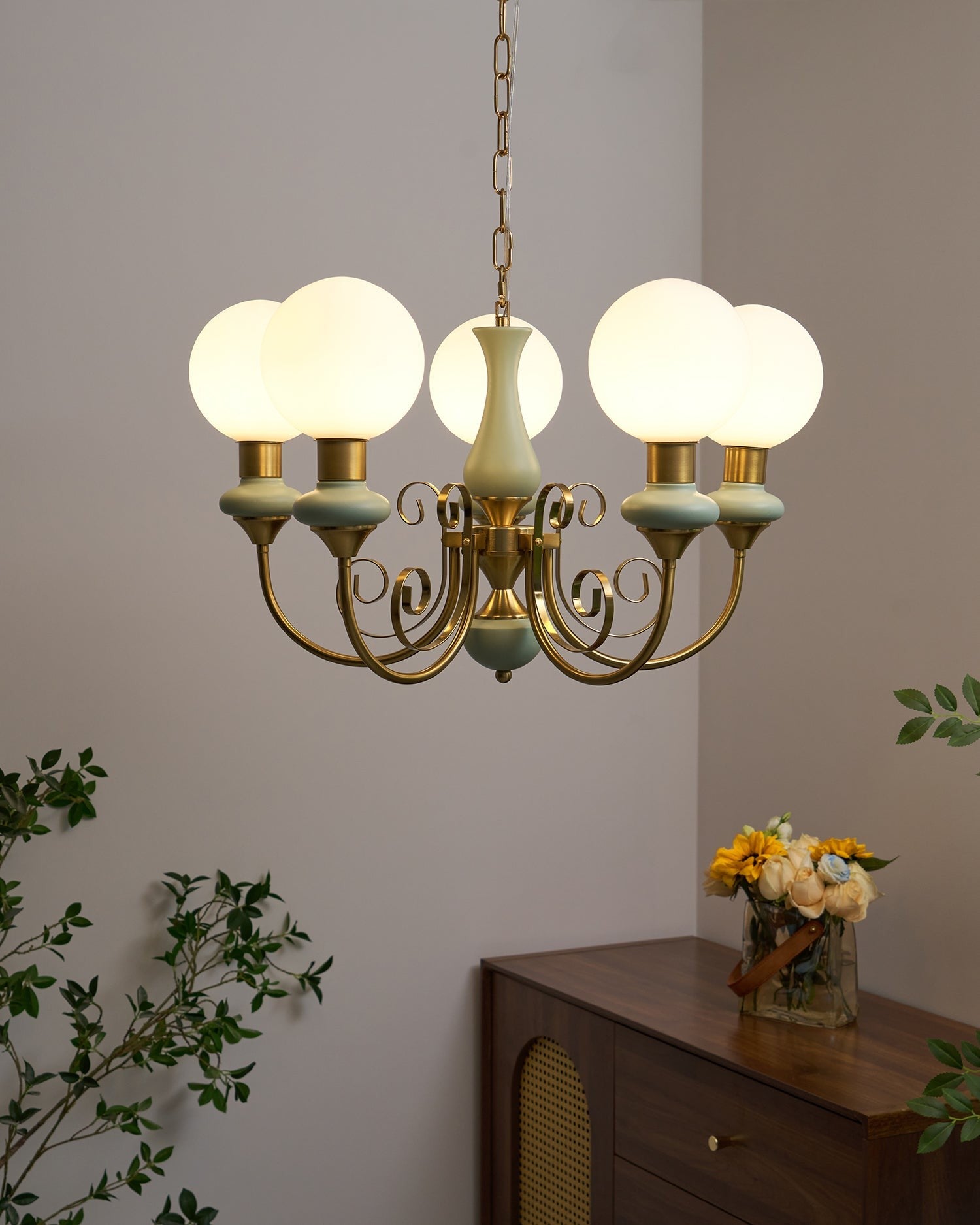 Onyx Glow Glass Chandelier