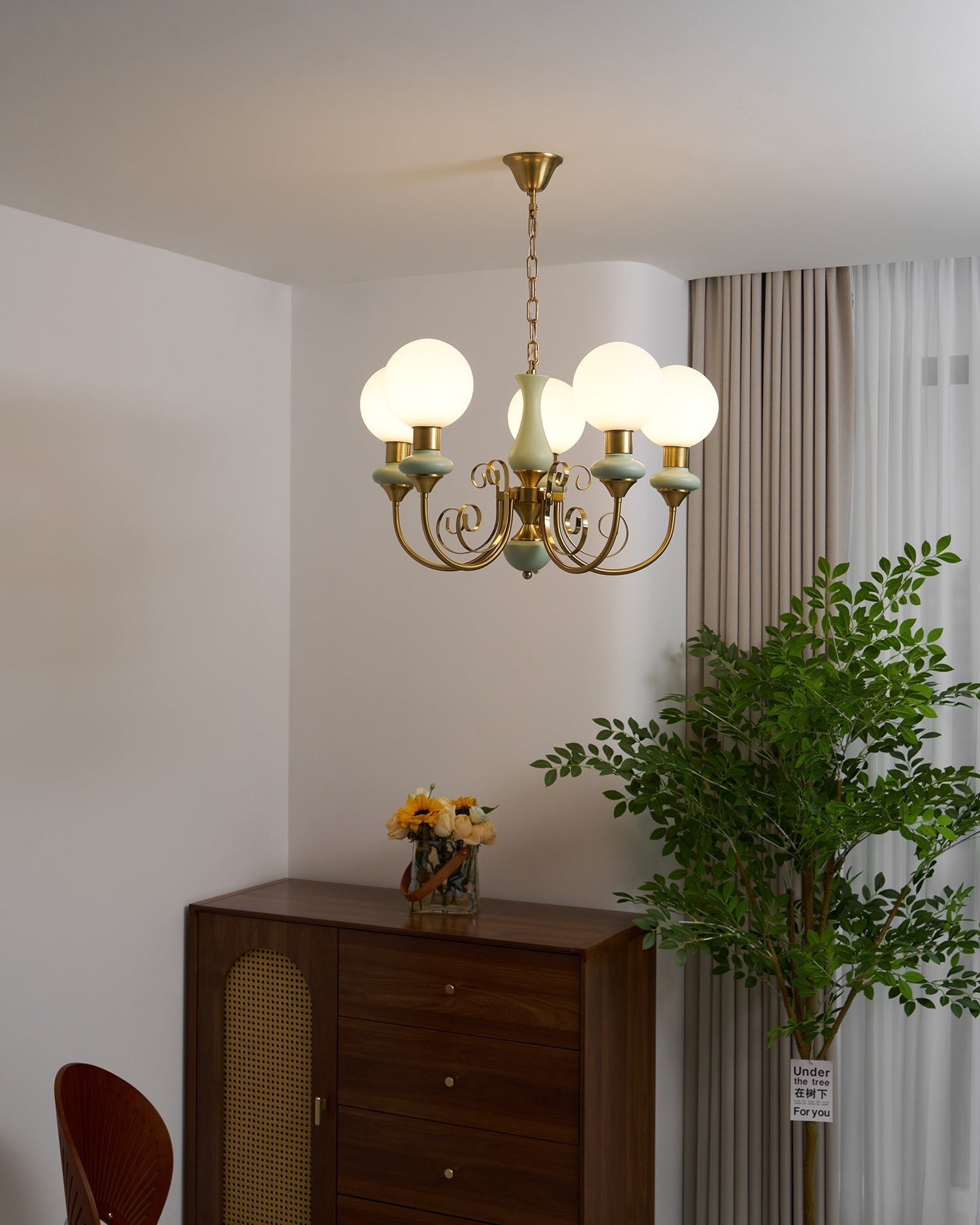 Onyx Glow Glass Chandelier