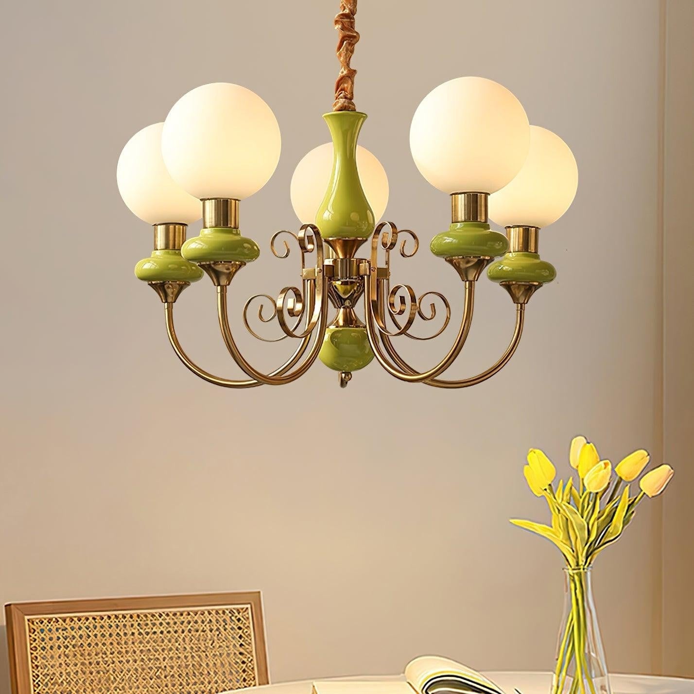 Onyx Glow Glass Chandelier