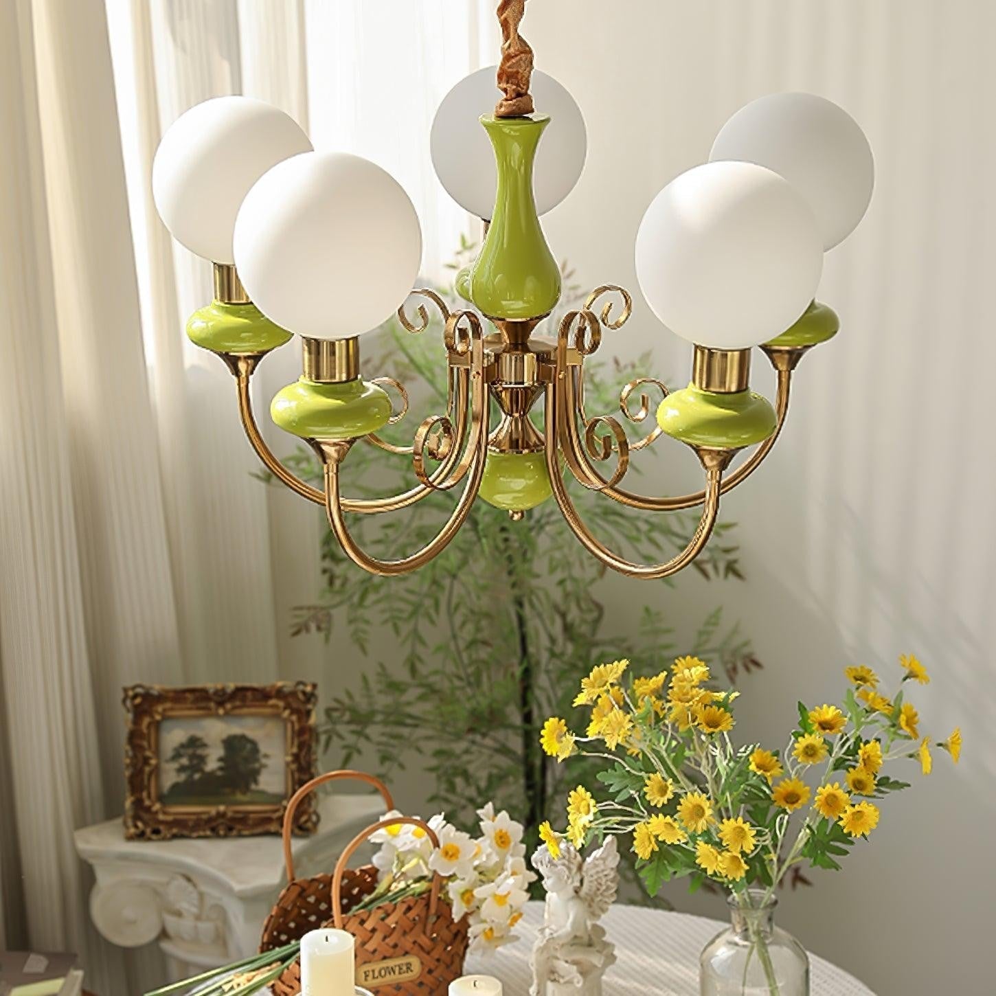 Onyx Glow Glass Chandelier