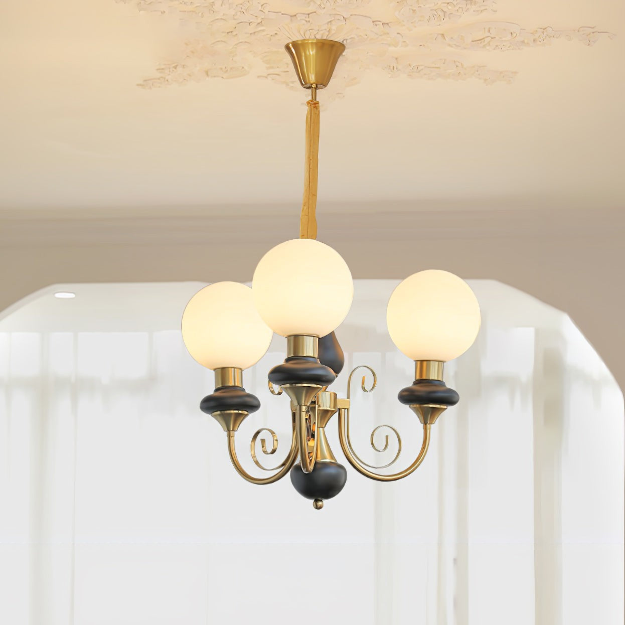 Onyx Glow Glass Chandelier