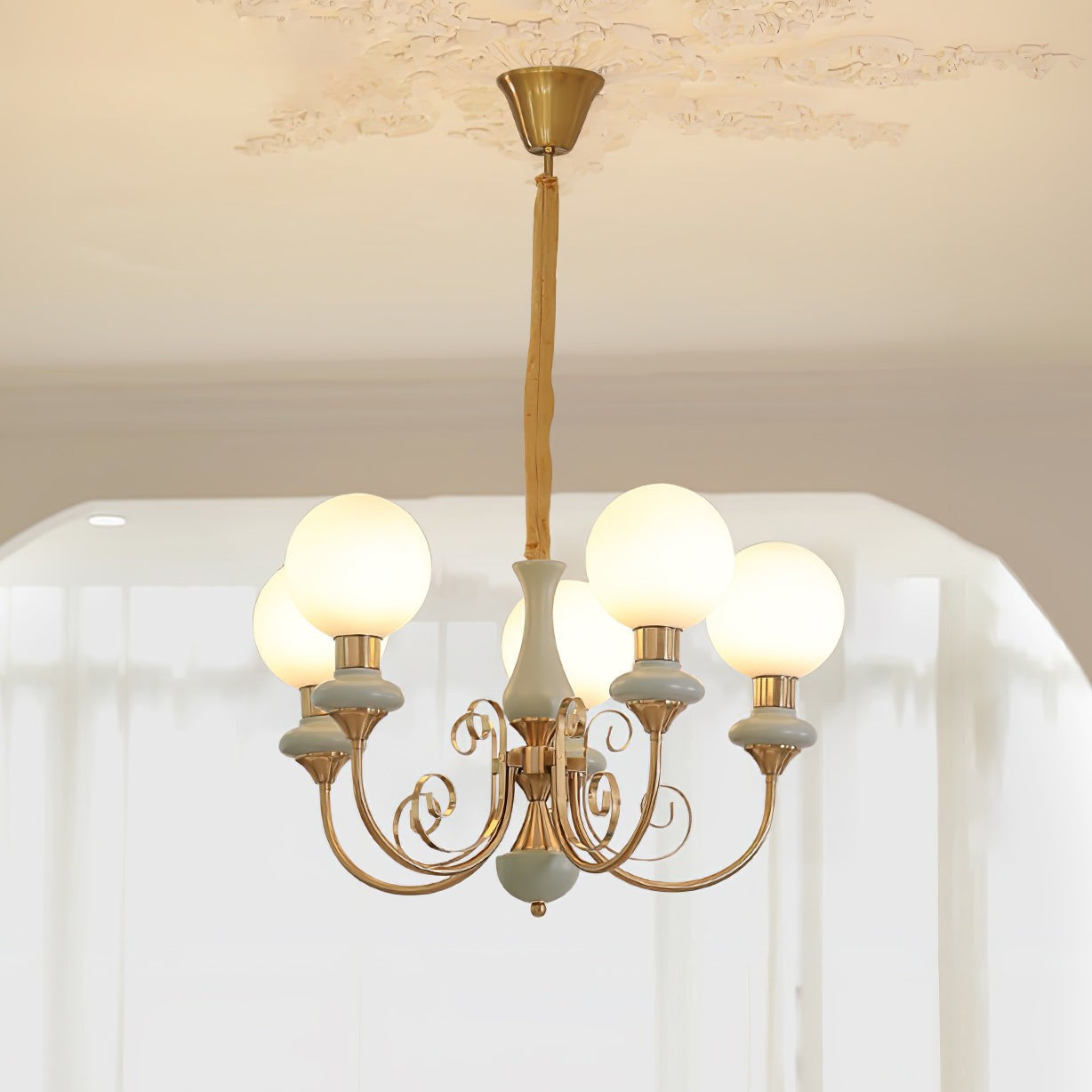 Onyx Glow Glass Chandelier