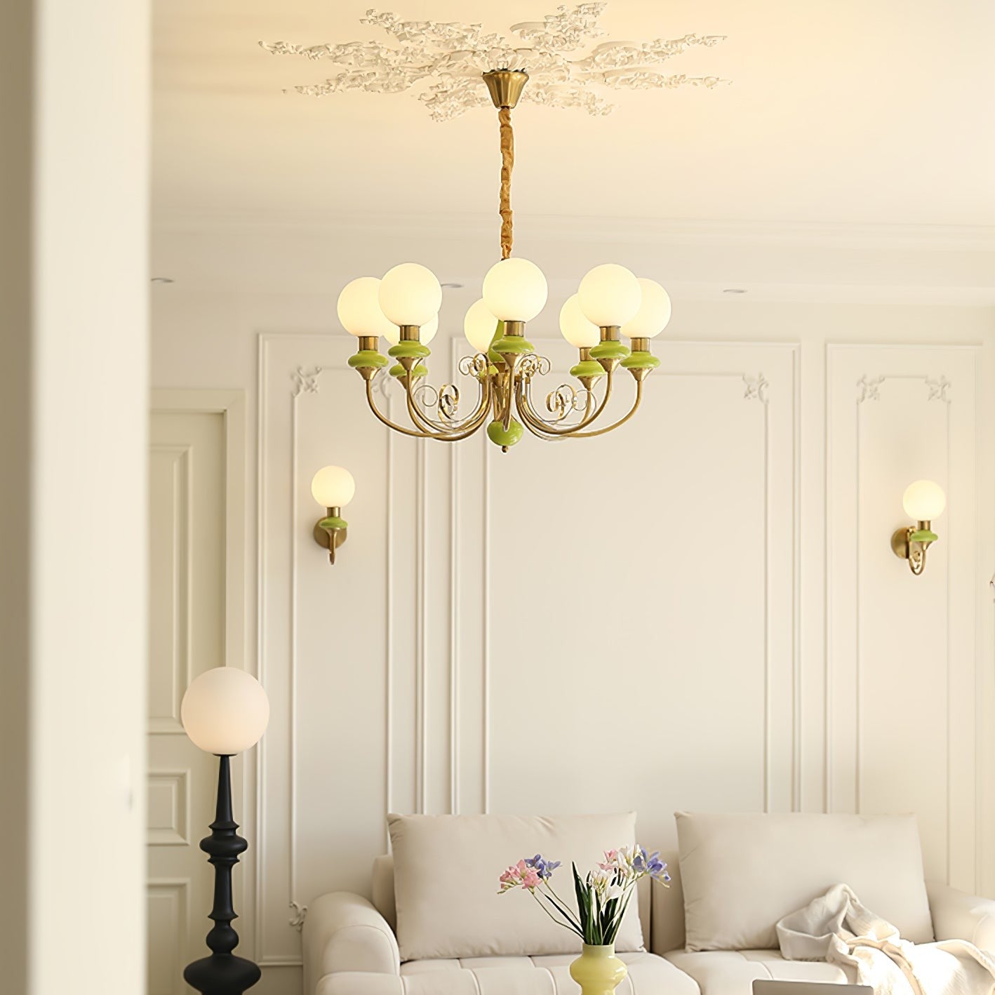 Onyx Glow Glass Chandelier