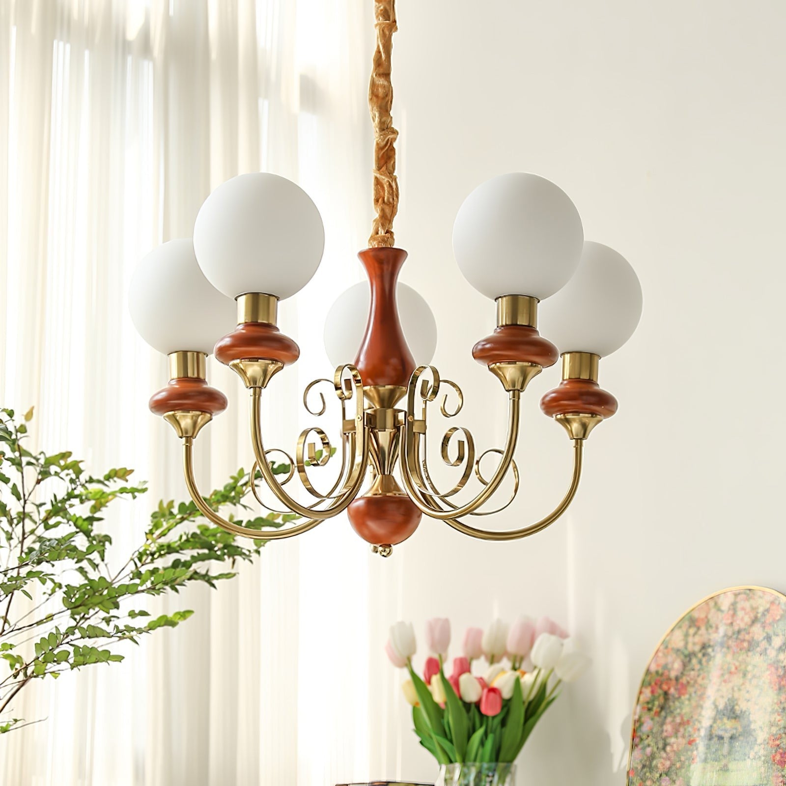 Onyx Glow Glass Chandelier