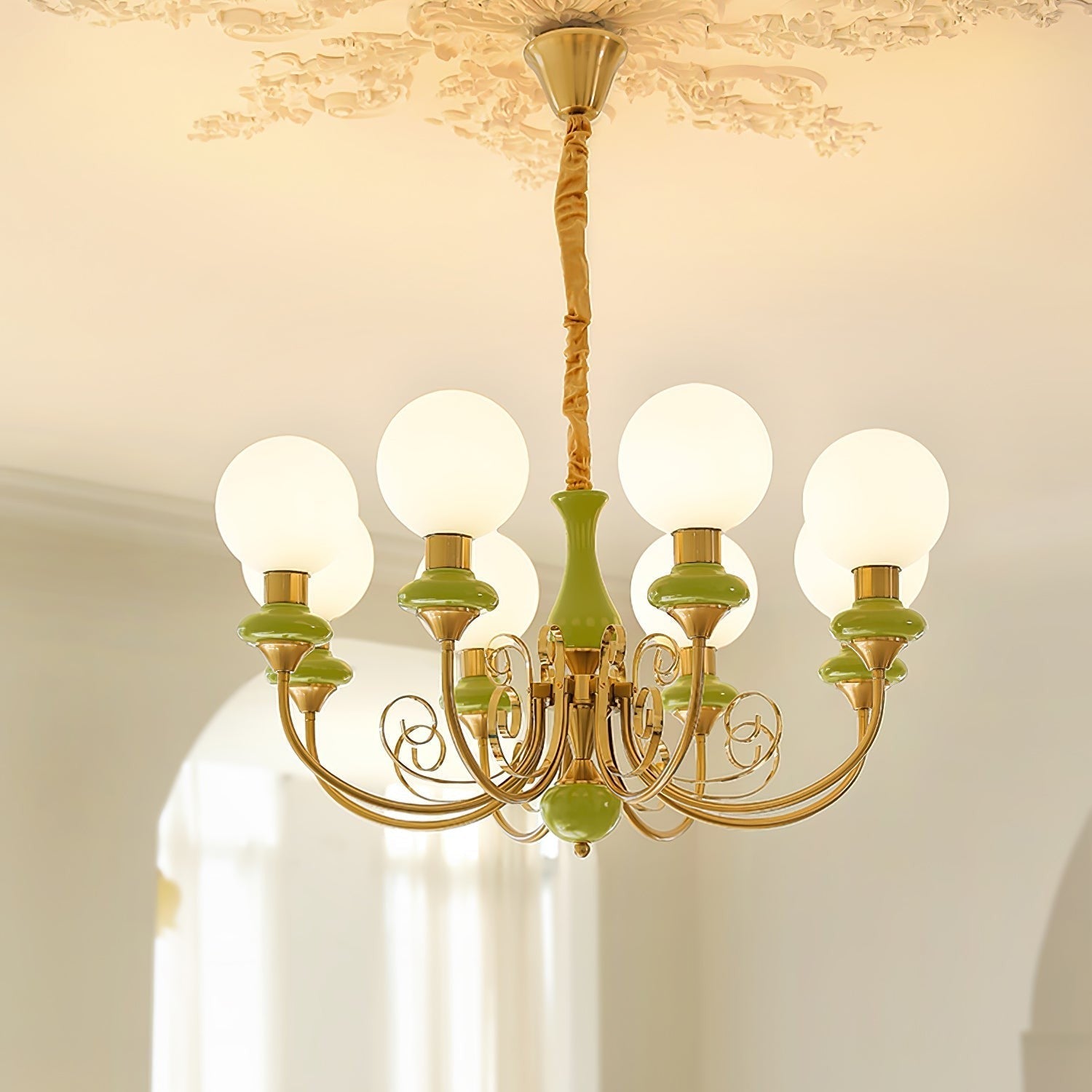 Onyx Glow Glass Chandelier