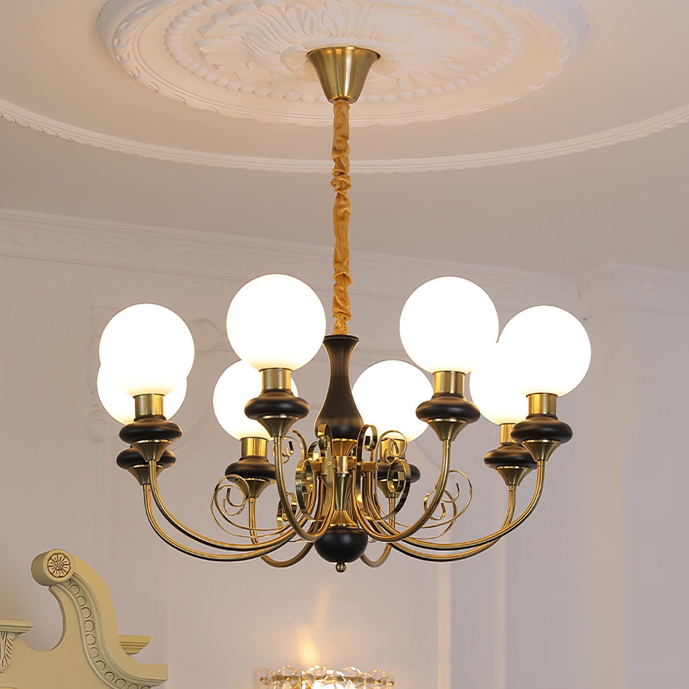 Onyx Glow Glass Chandelier