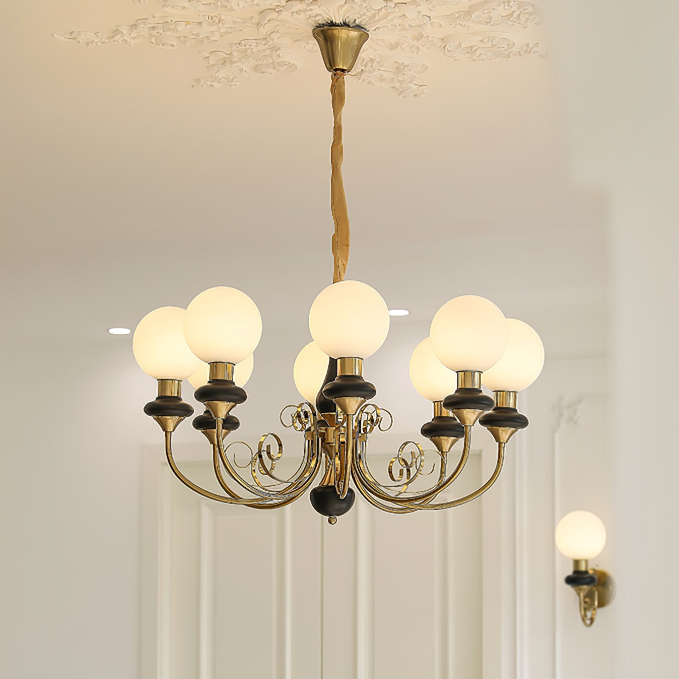 Onyx Glow Glass Chandelier