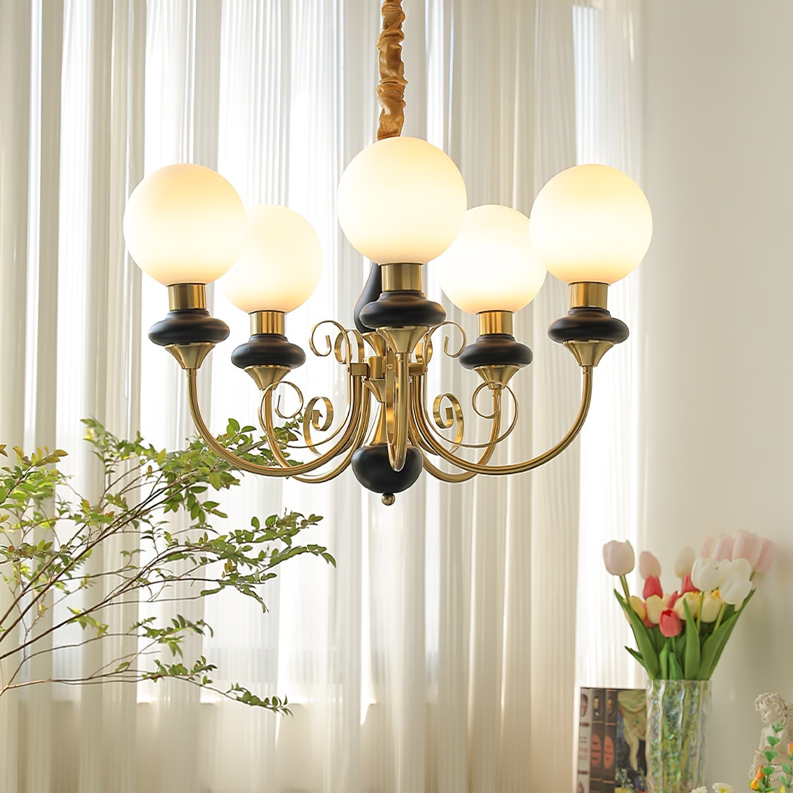 Onyx Glow Glass Chandelier