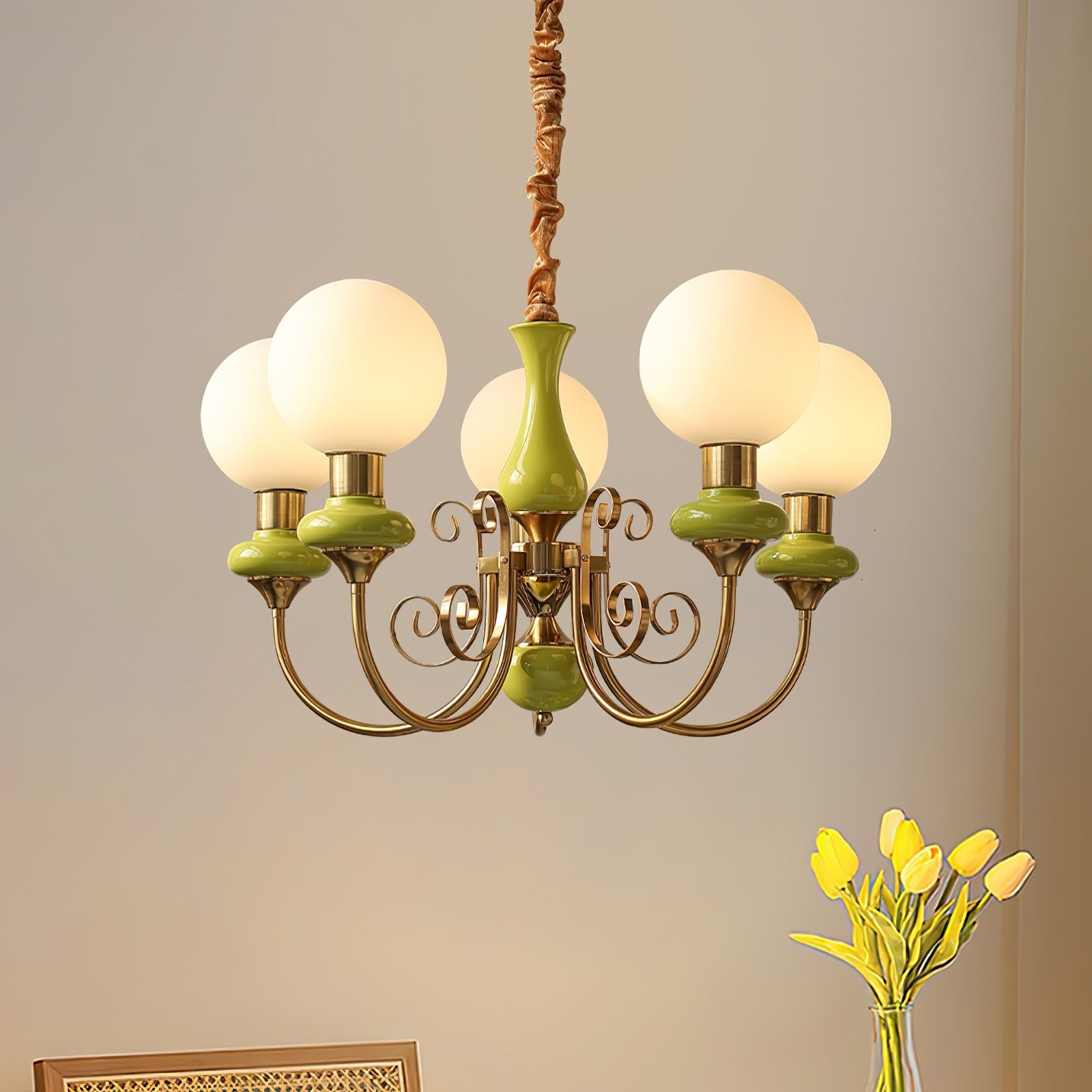 Onyx Glow Glass Chandelier