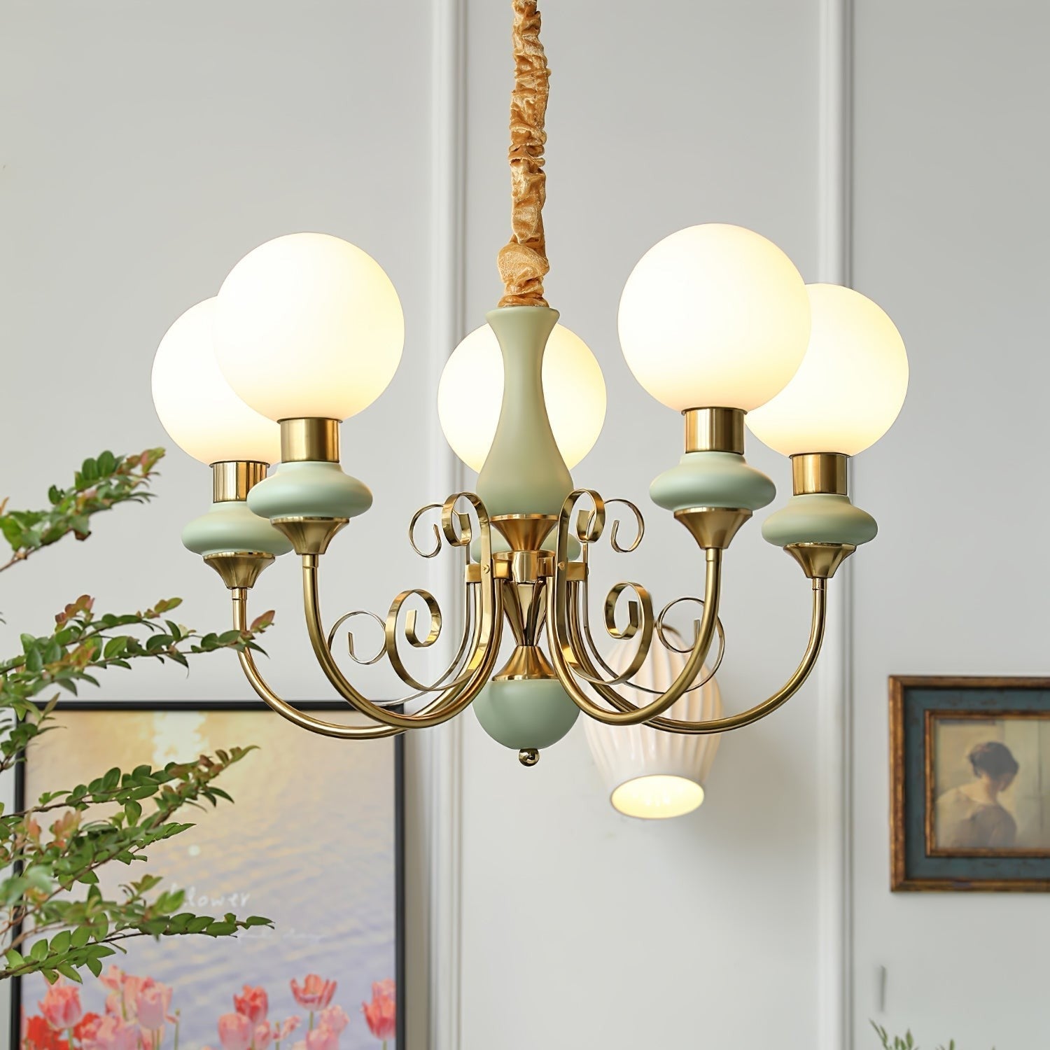 Onyx Glow Glass Chandelier