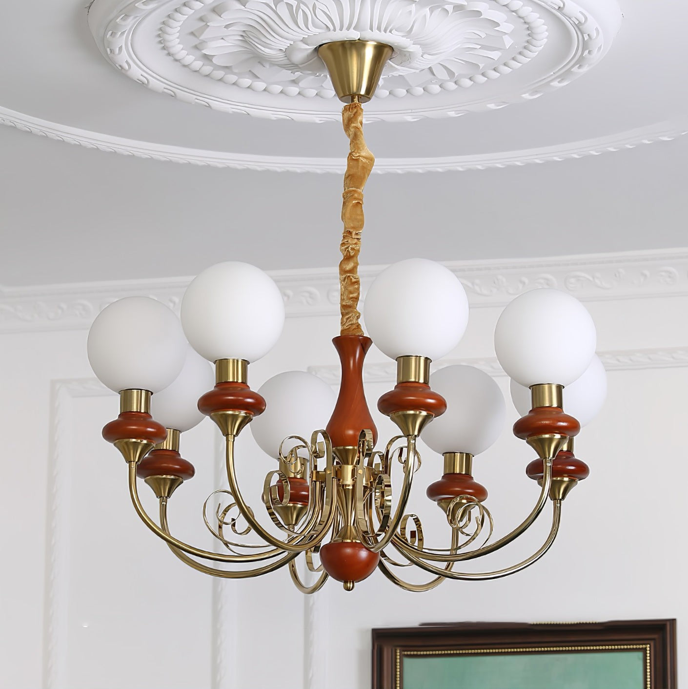 Onyx Glow Glass Chandelier