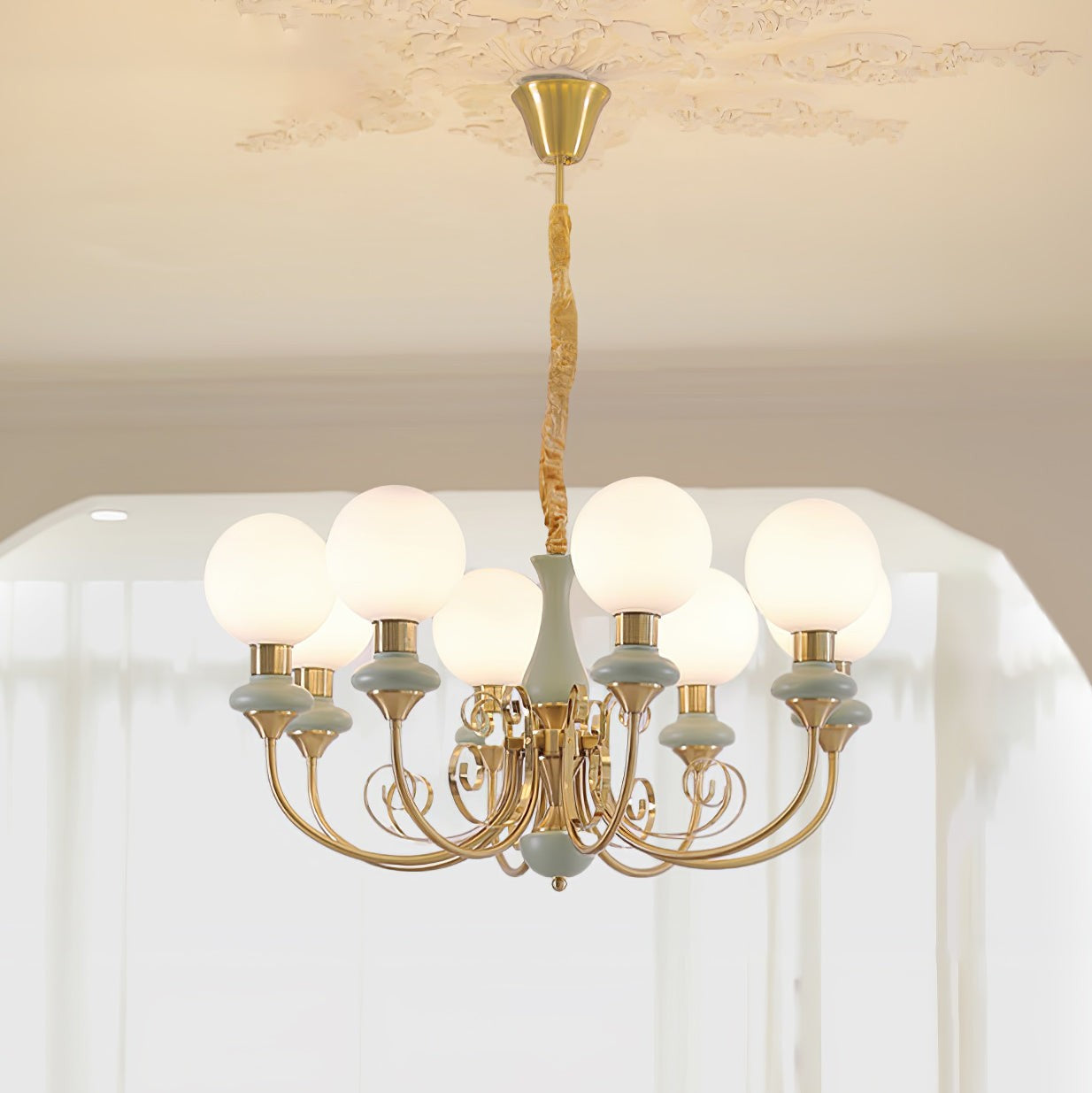 Onyx Glow Glass Chandelier