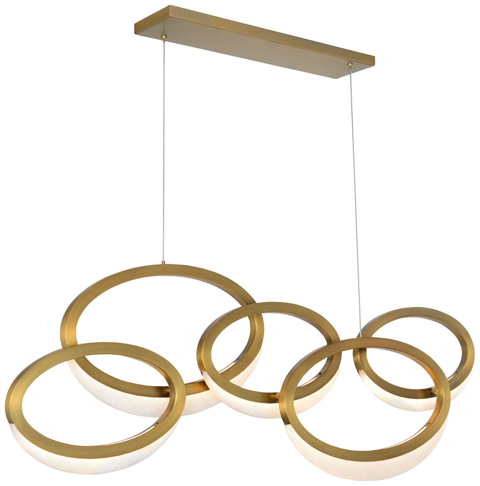 Orion 45.5" Wide Aged Brass LED Chandelier