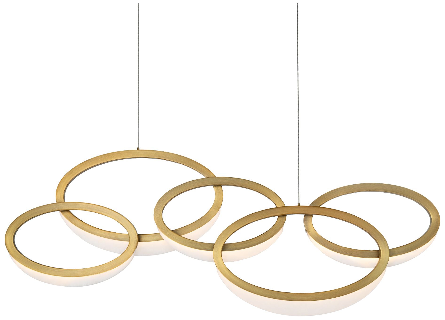 Orion 45.5" Wide Aged Brass LED Chandelier