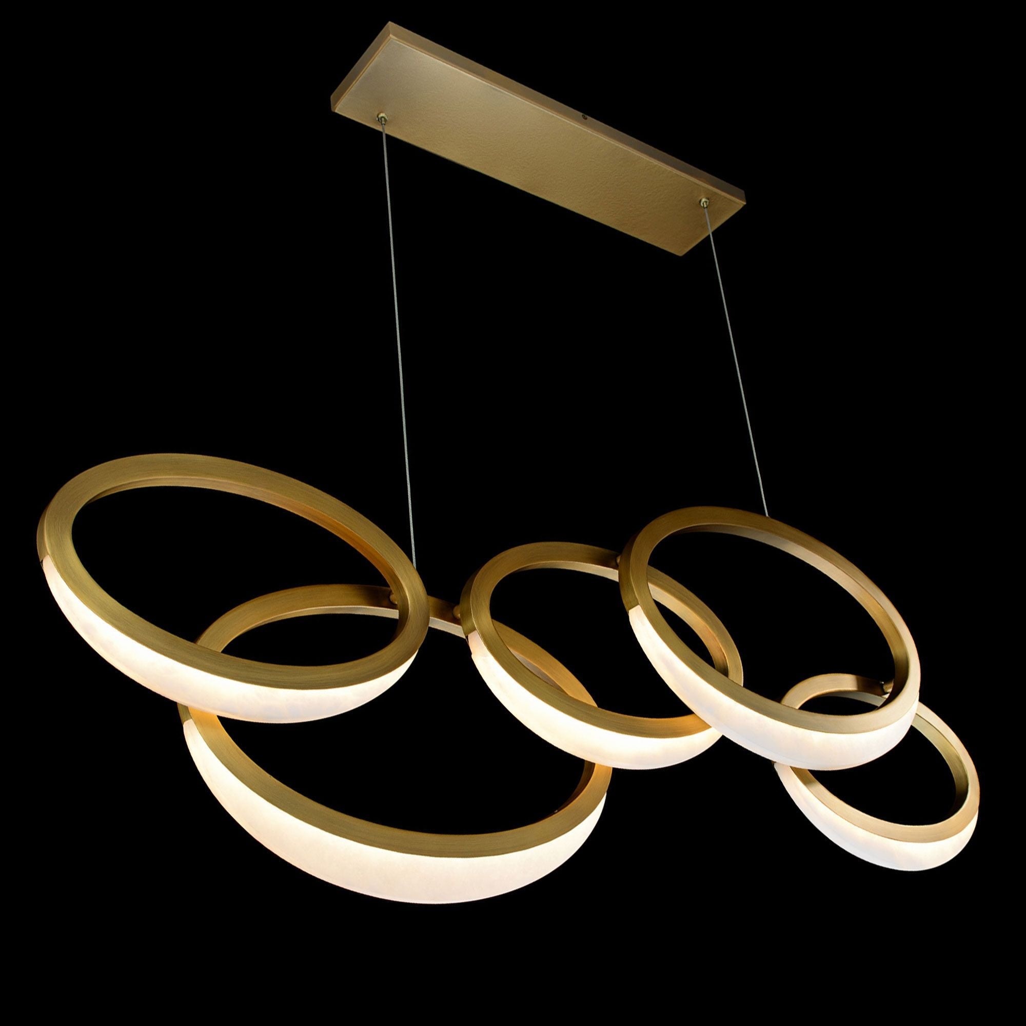 Orion 45.5" Wide Aged Brass LED Chandelier