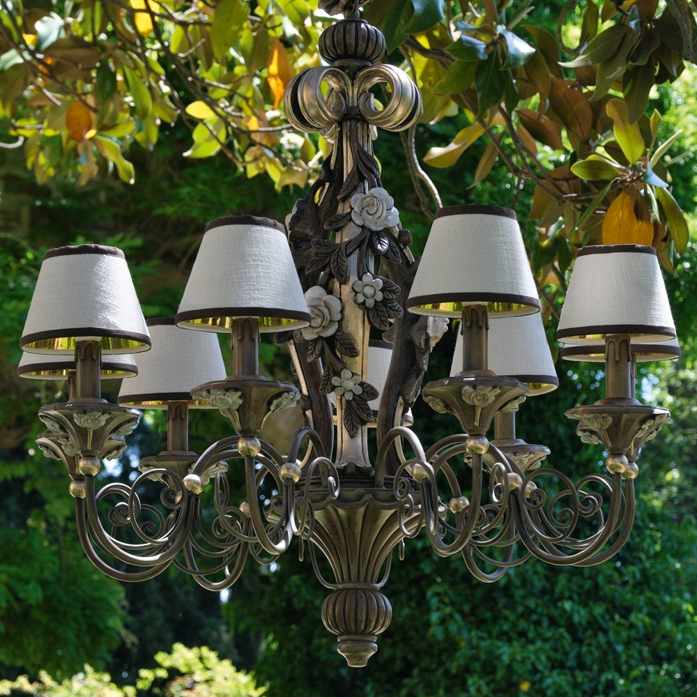 Ornate Classic Rose Chandelier with Shades