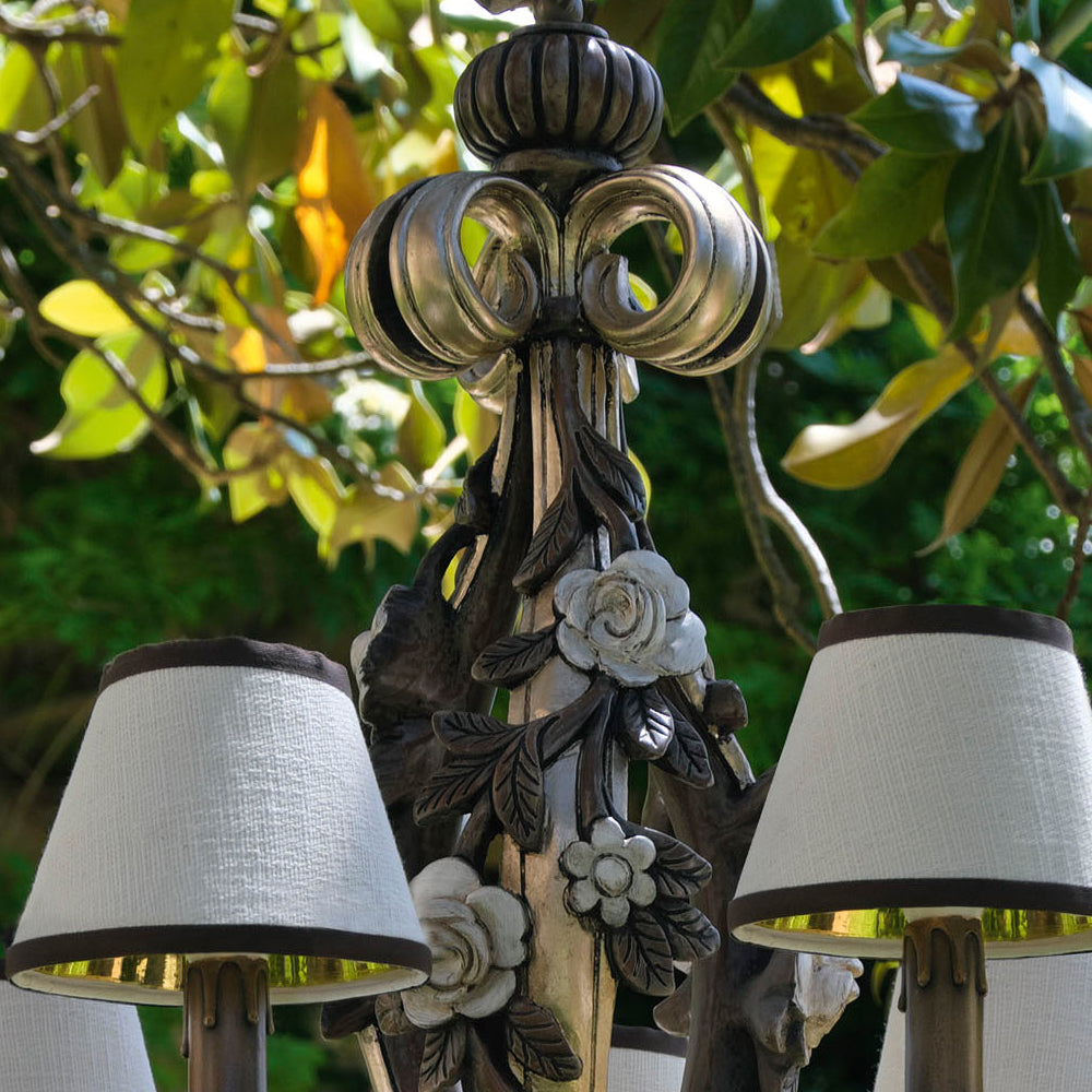 Ornate Classic Rose Chandelier with Shades