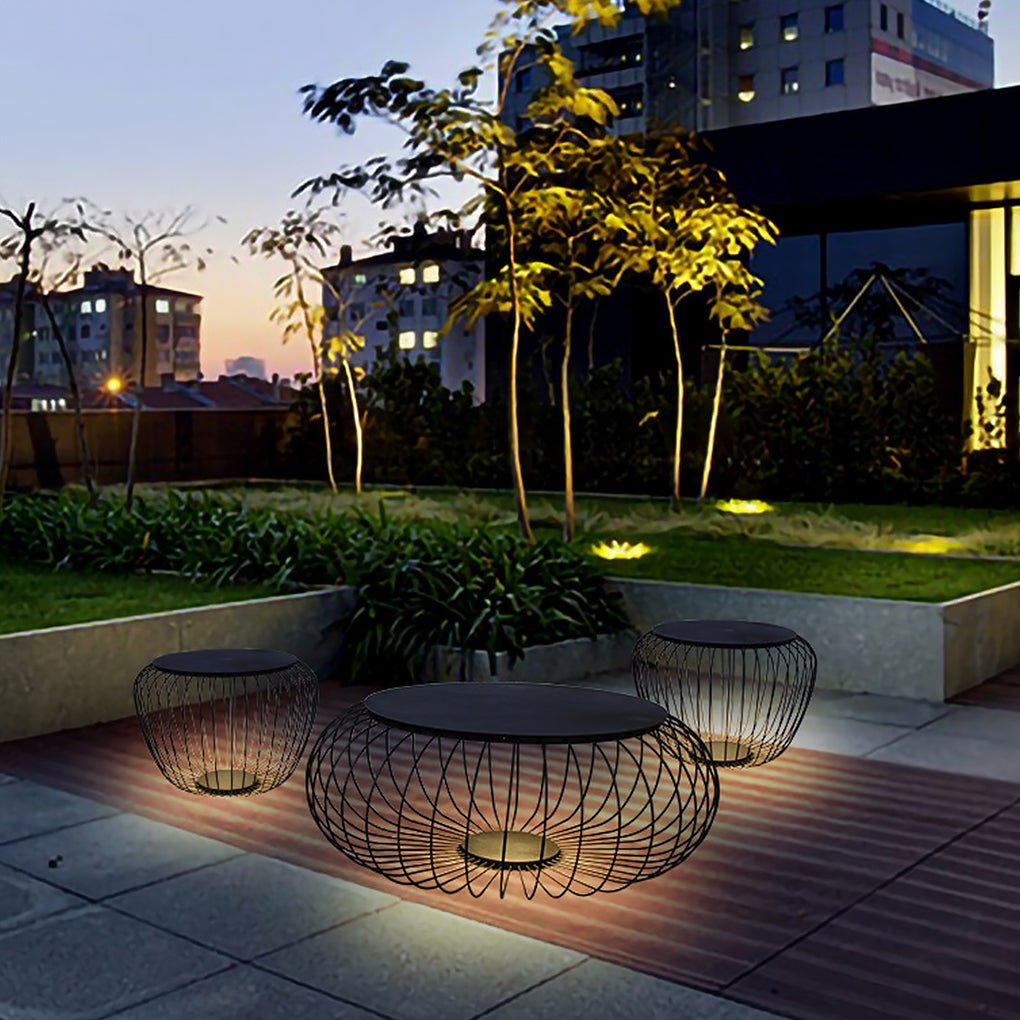 Outdoor Waterproof Cage Shape Stool Table Lamp LED Lamp