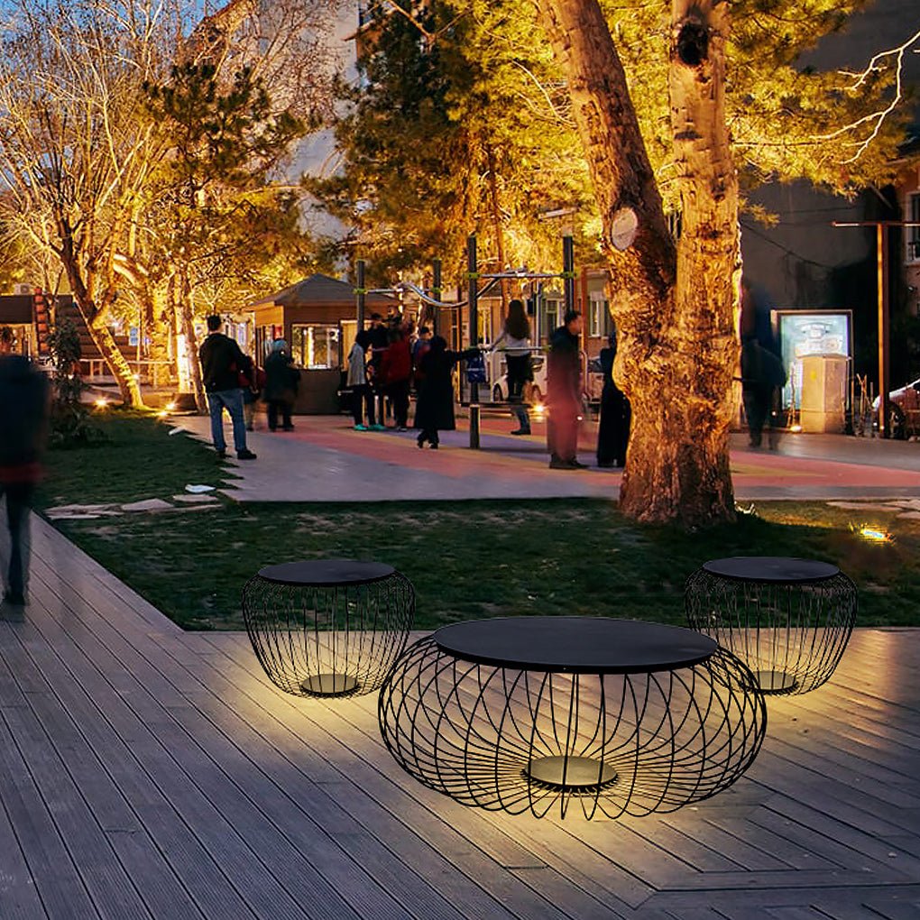 Outdoor Waterproof Cage Shape Stool Table Lamp LED Lamp