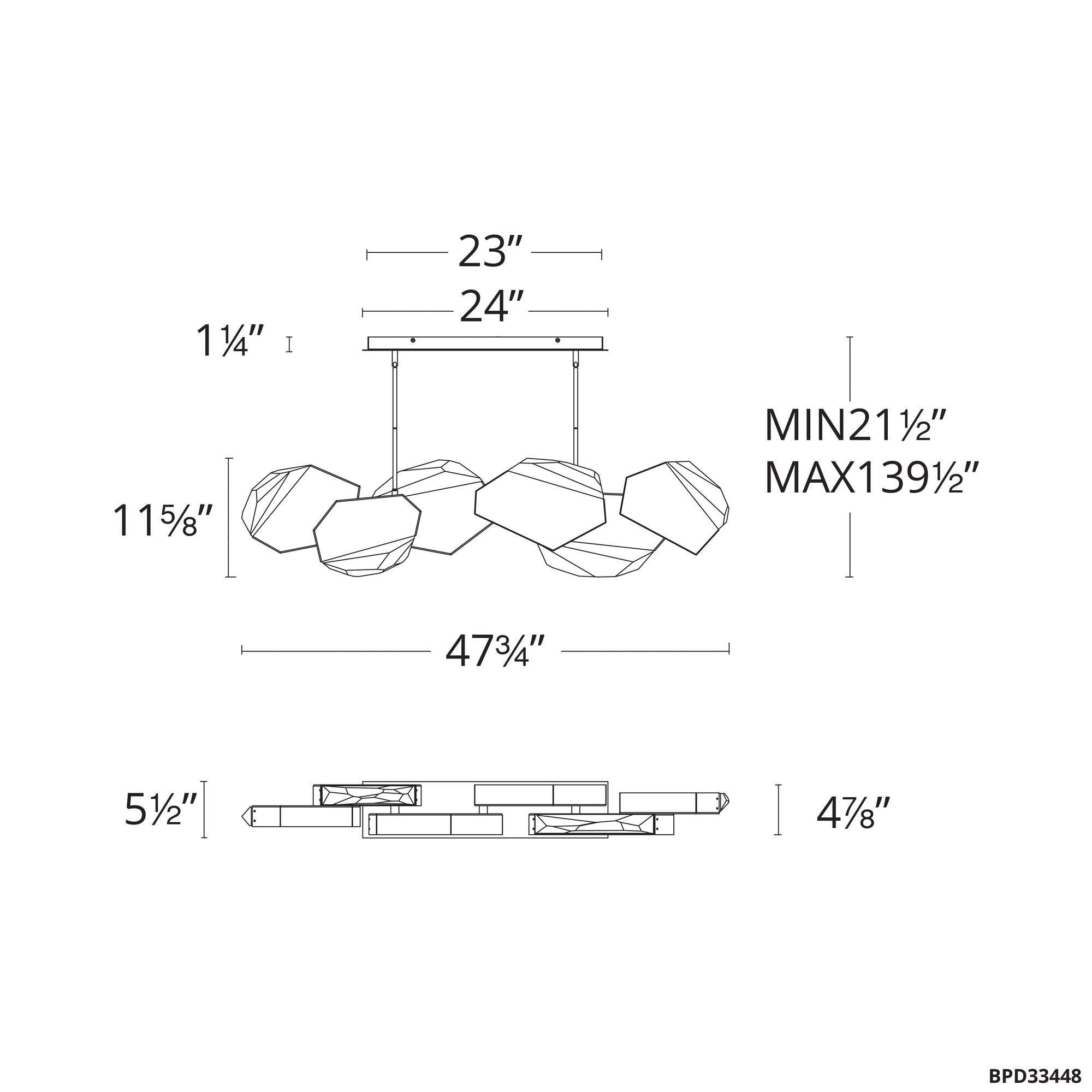 Palisade 11.75"H X 6-Light Linear Pendant