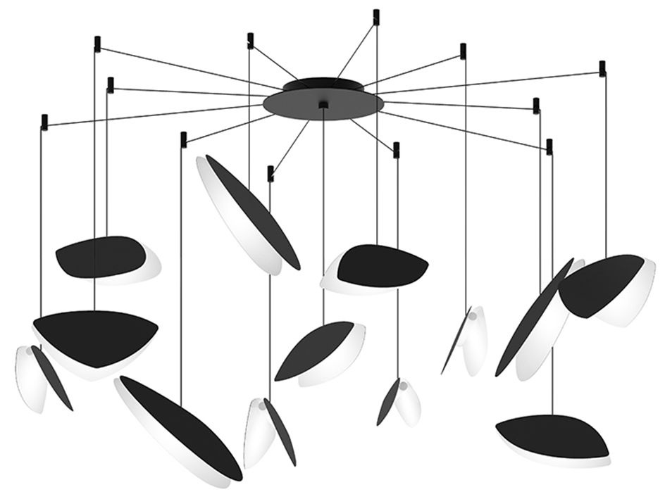Papillons 13-Light Swag LED Pendant Satin Black