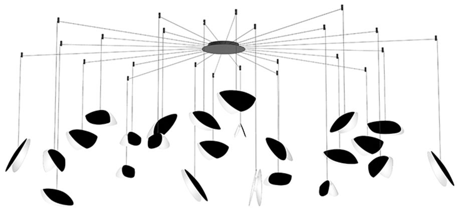 Papillons 24-Light Swag LED Pendant Satin Black