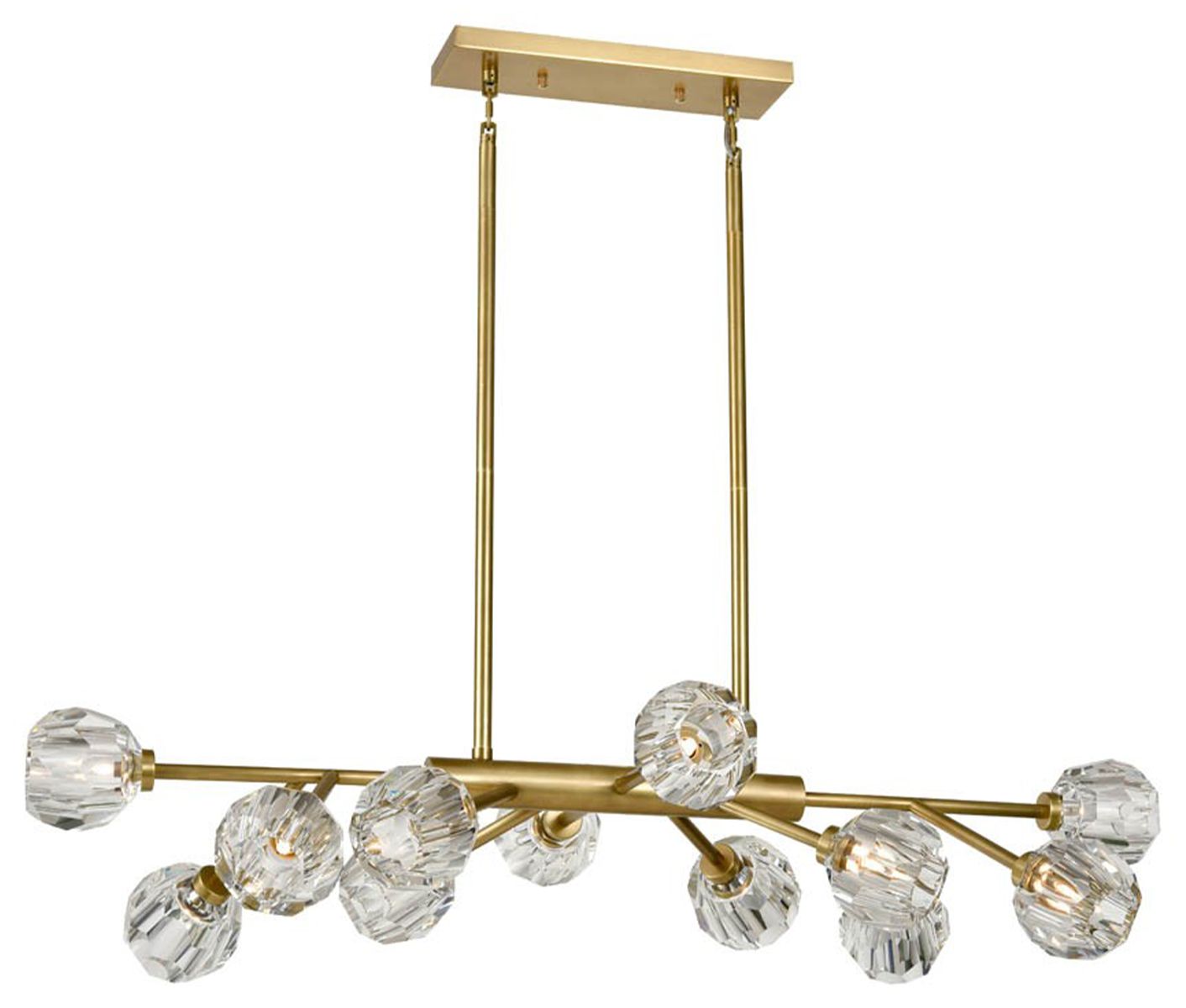 Parisian 12-Light 35 in Sputnik Aged Linear Pendant