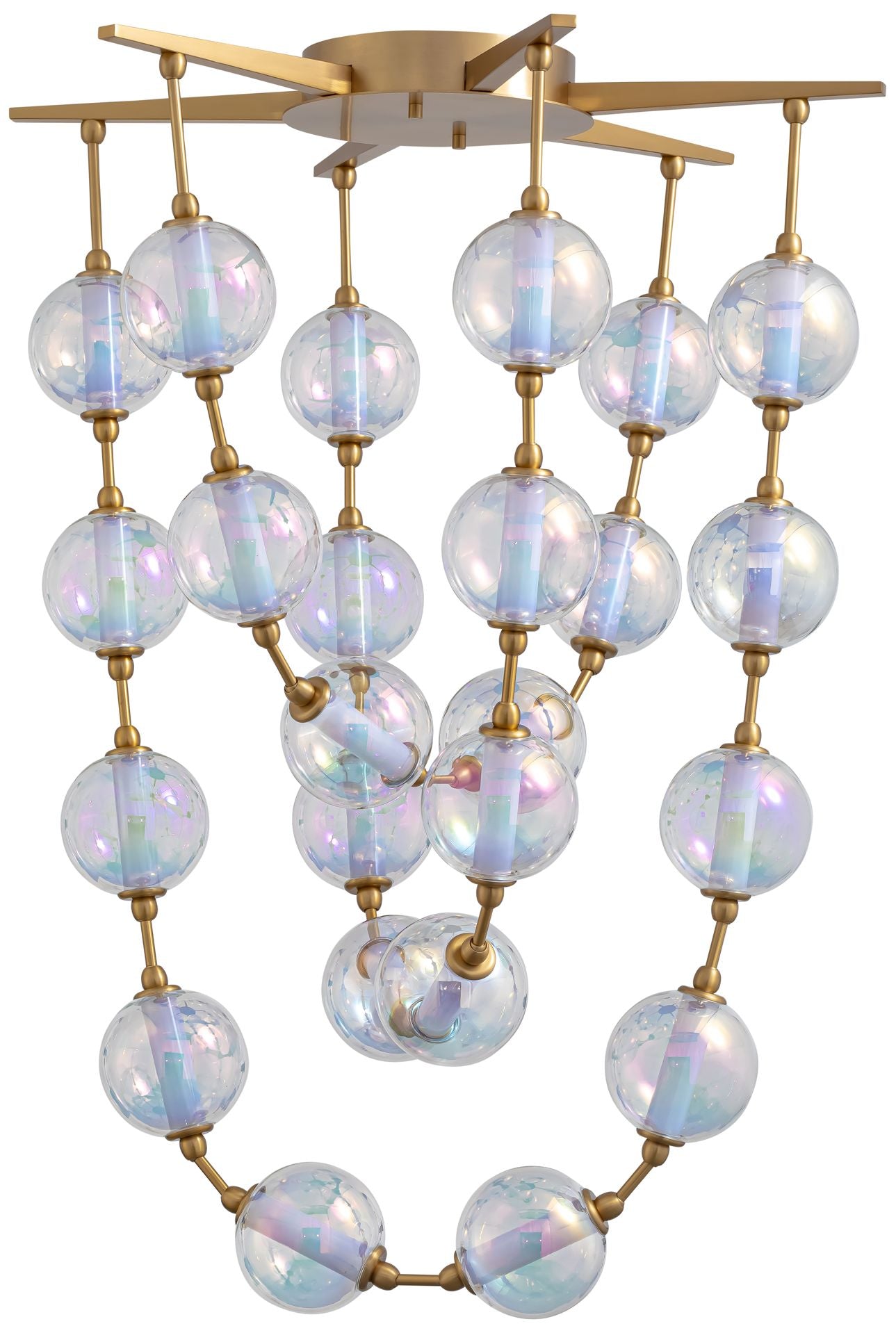 Pearla 34" LED in Brushed Champagne Chandelier