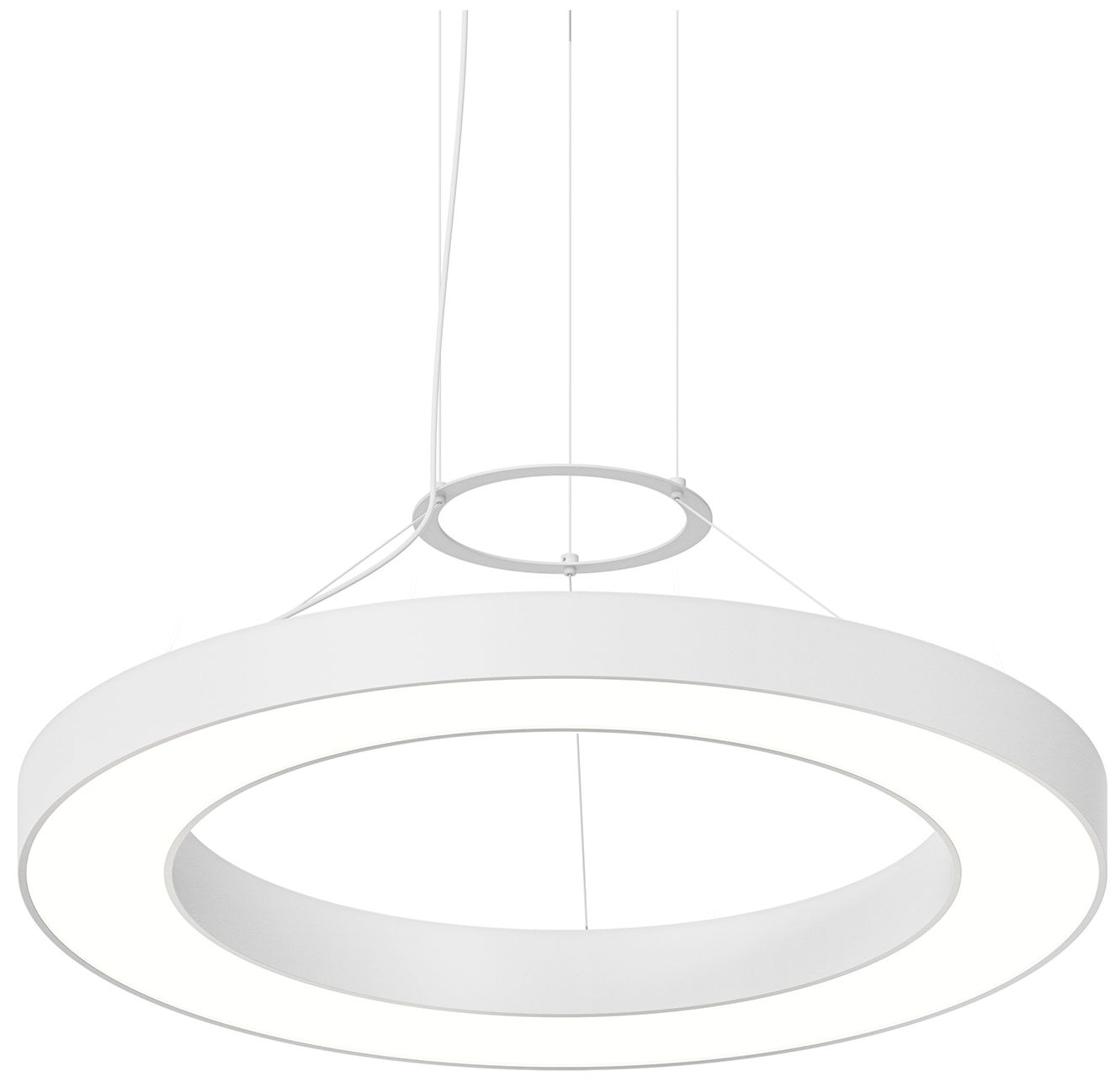 Pi 30" Wide Satin White 3000K LED Round Ring Chandelier