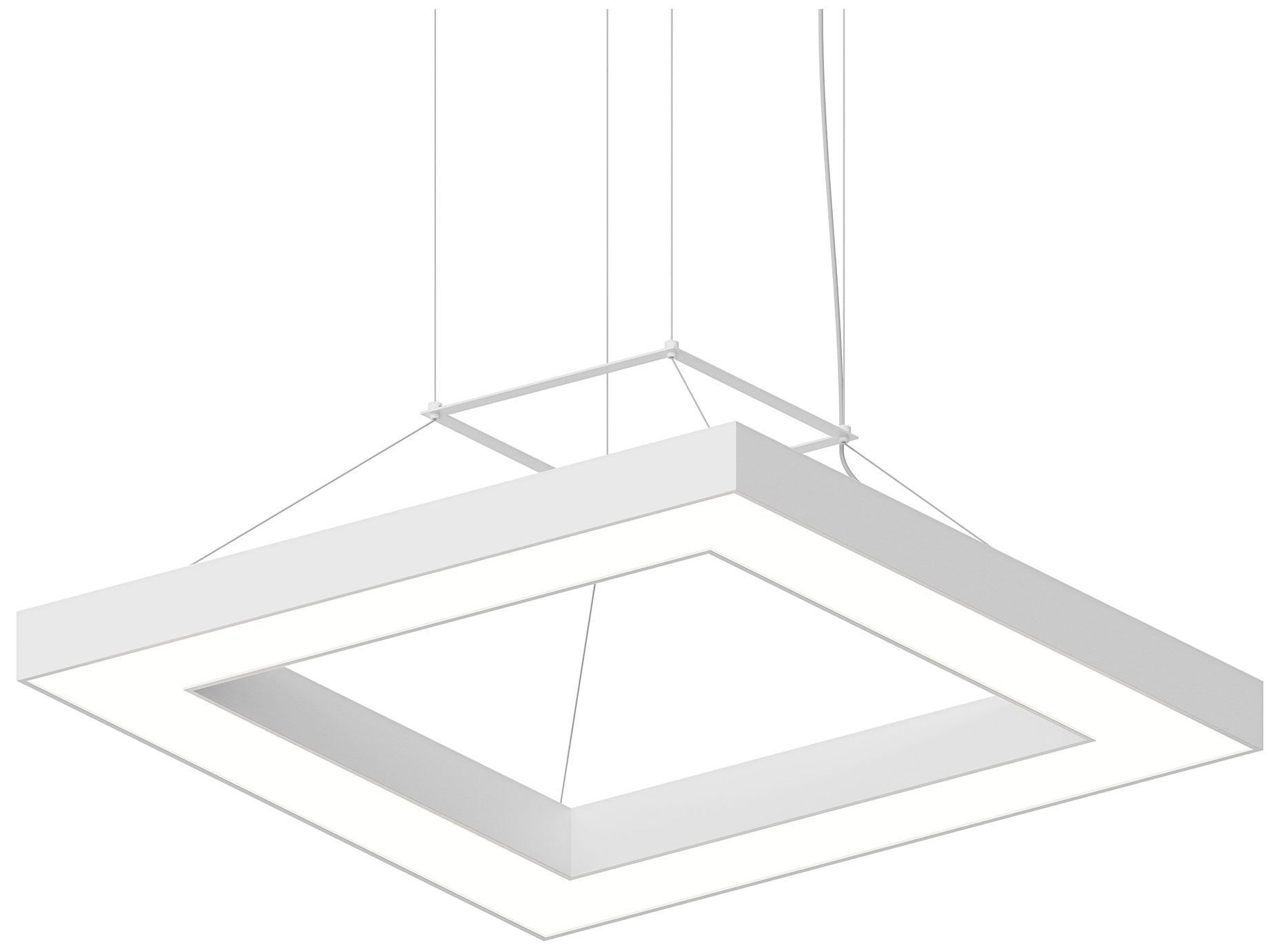 Pi 30" Wide Satin White 3000K LED Square Chandelier