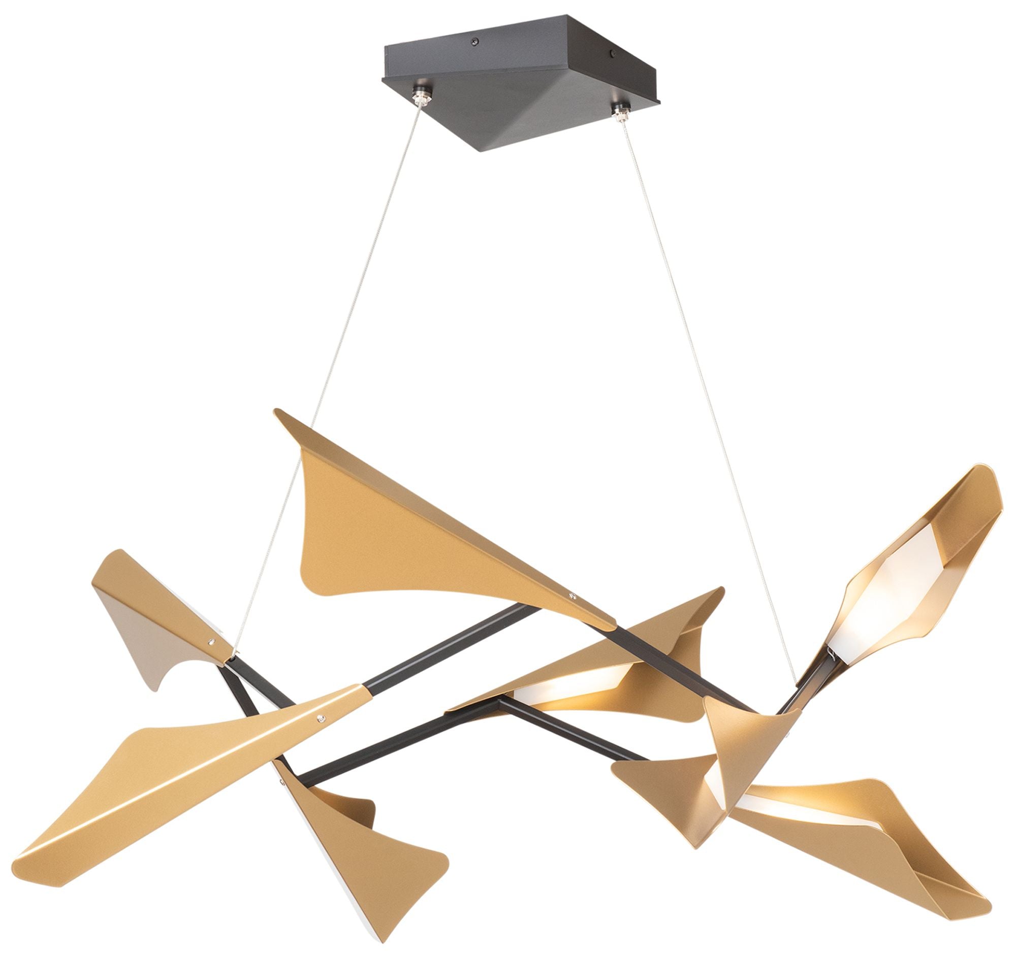Plume 8-Light LED Black Chandelier