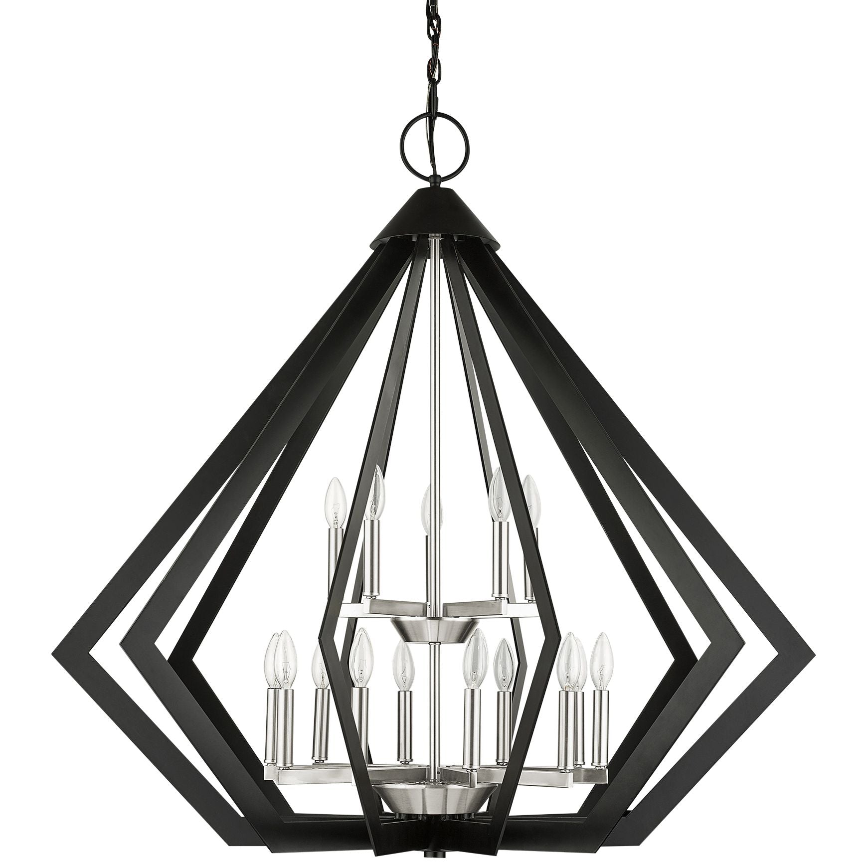 Prism 15-Light Black Foyer Chandelier