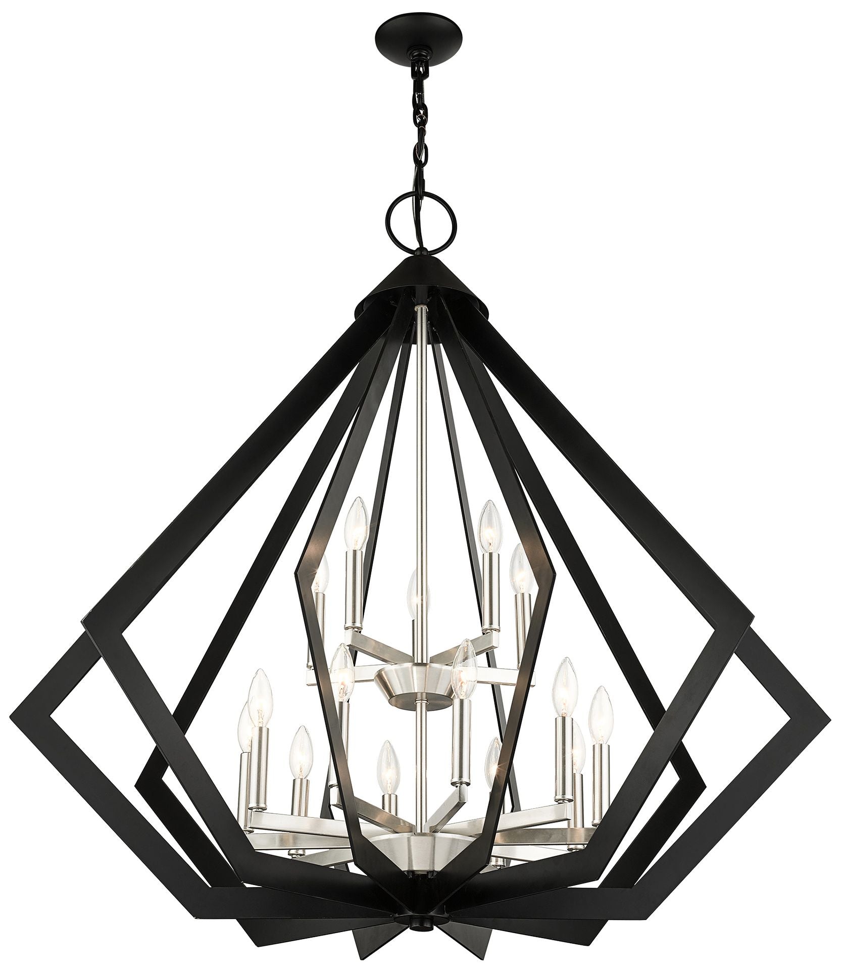 Prism 15-Light Black Foyer Chandelier