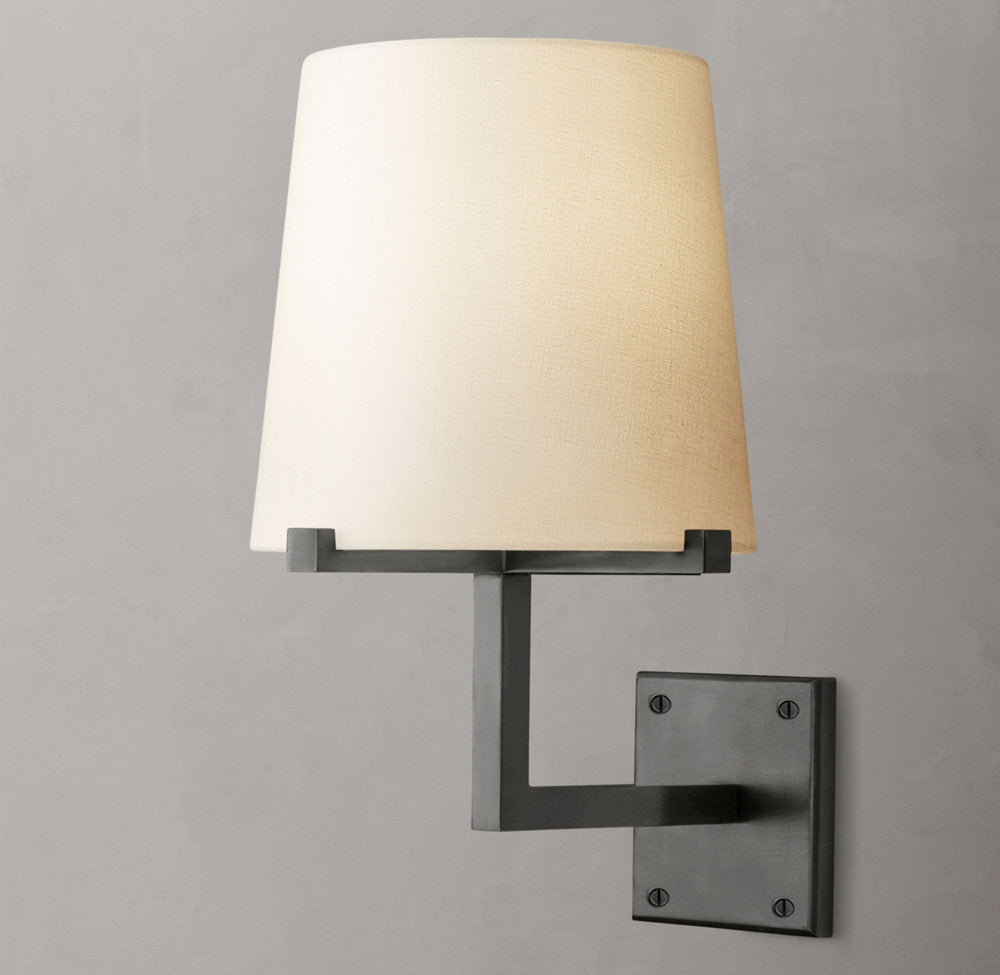 Pauillac Fabric Shade Grand Wall Light, Bedroom Wall Sconce, detail 7