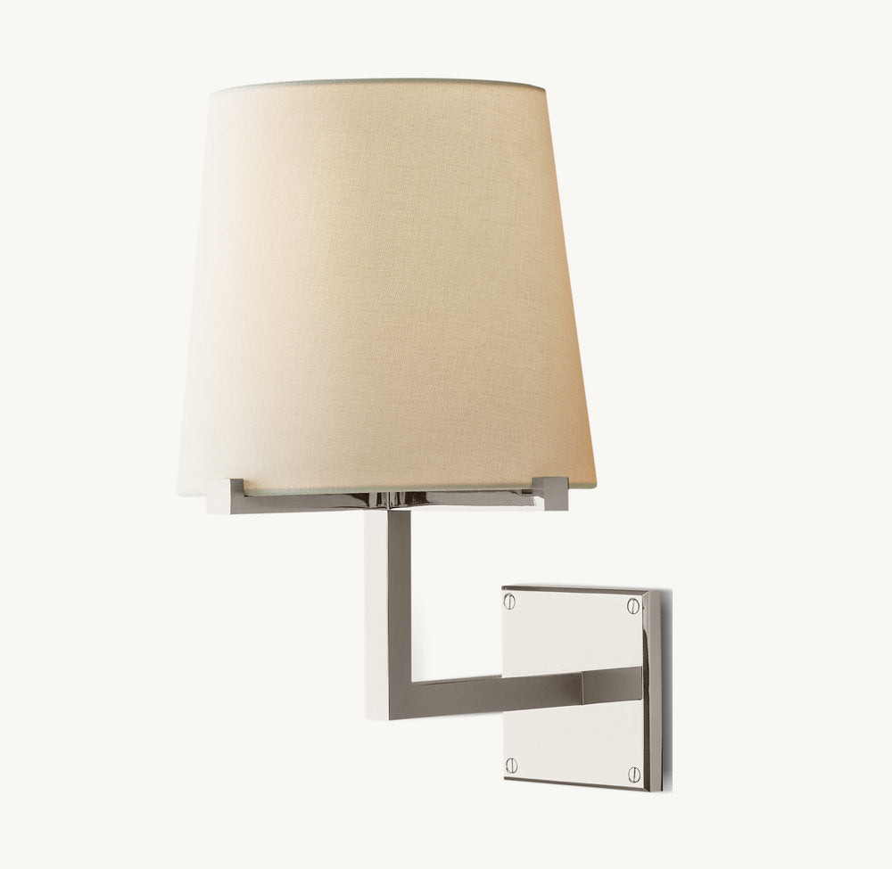 Pauillac Fabric Shade Grand Wall Light, Bedroom Wall Sconce, detail 11
