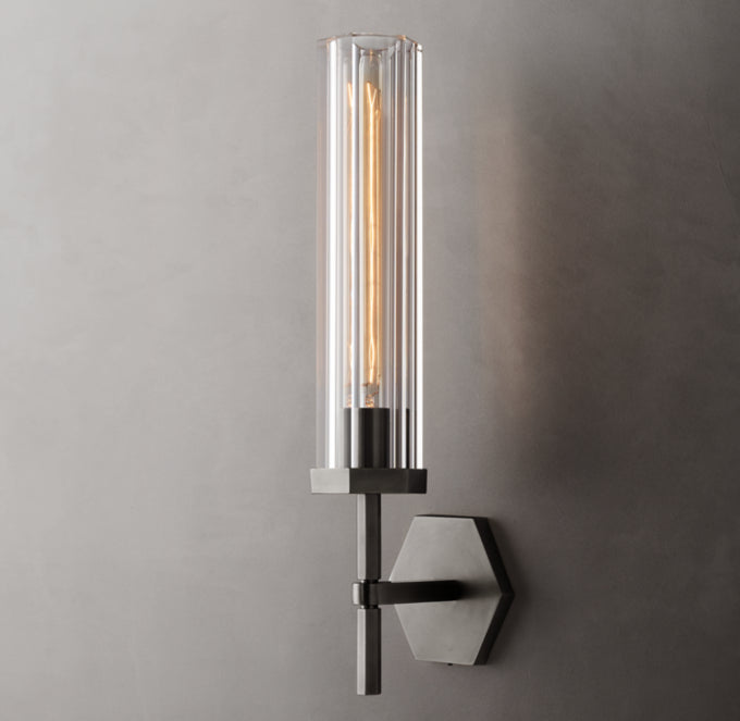 Lambeth Hexagonal Grand Wall Light, Bathroom Wall Sconce, detail 16