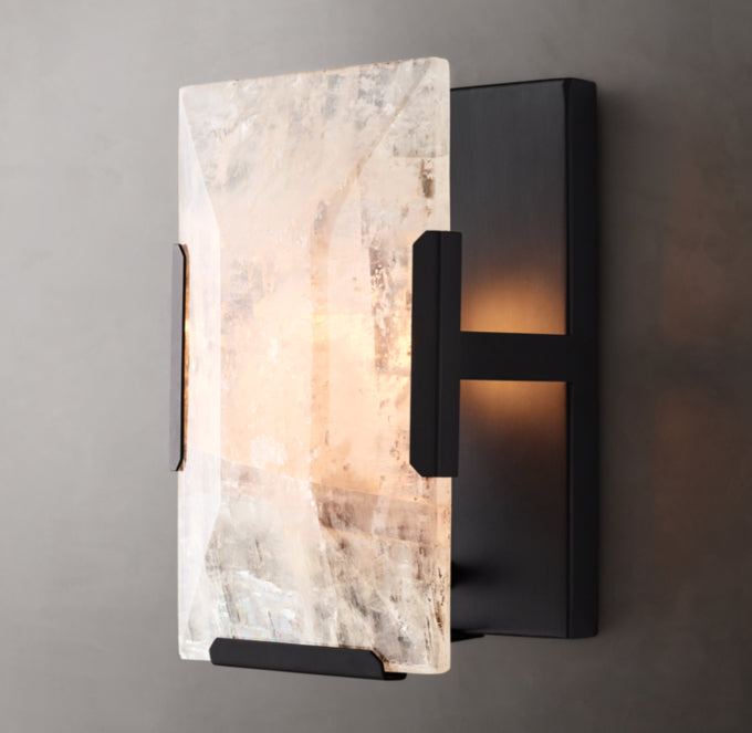 Harlow Calcite Wall Light, Bedroom Wall Sconce, detail 19