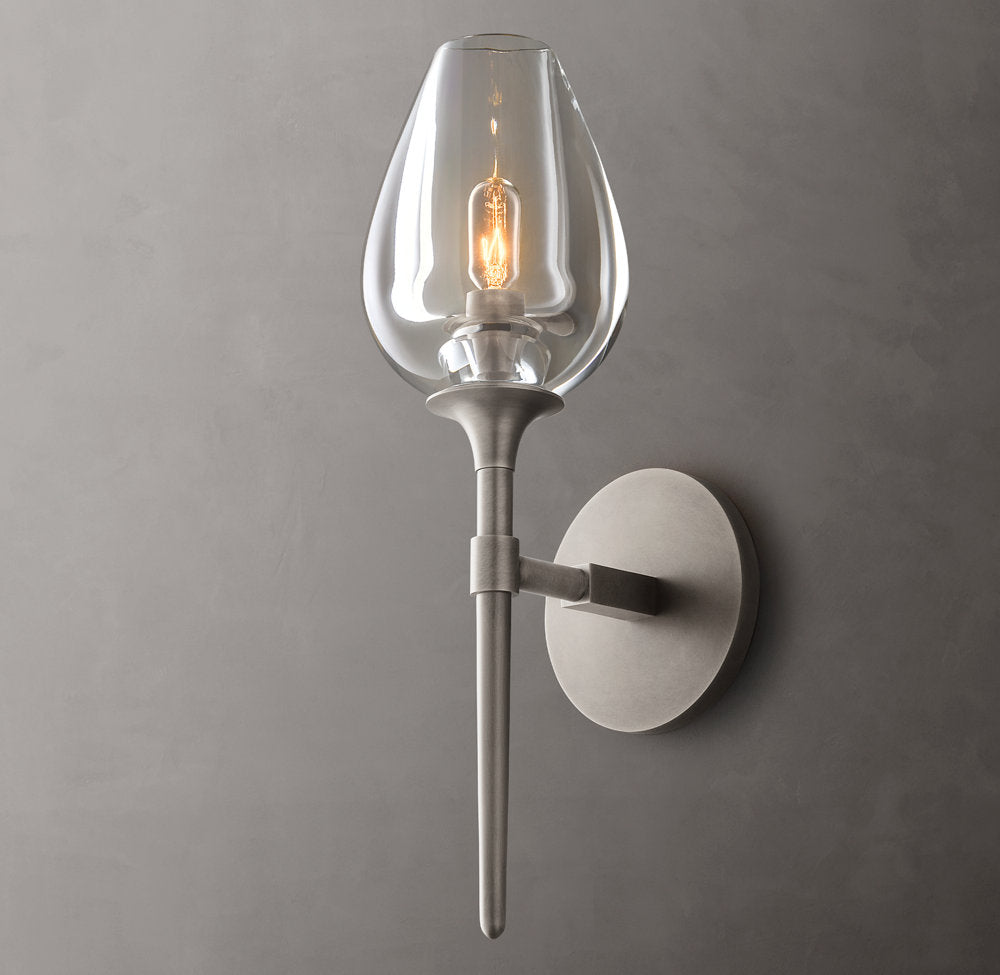 Tulip Single Wall Light, Bathroom Wall Sconce, detail 12