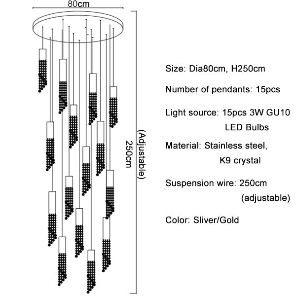 Canali Modern Crystal Chandelier