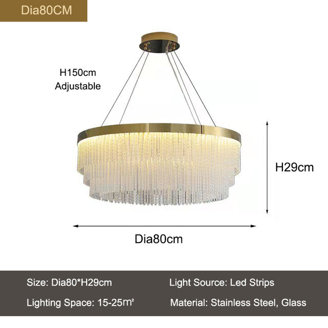 Ivetri Glass Modern Chandelier