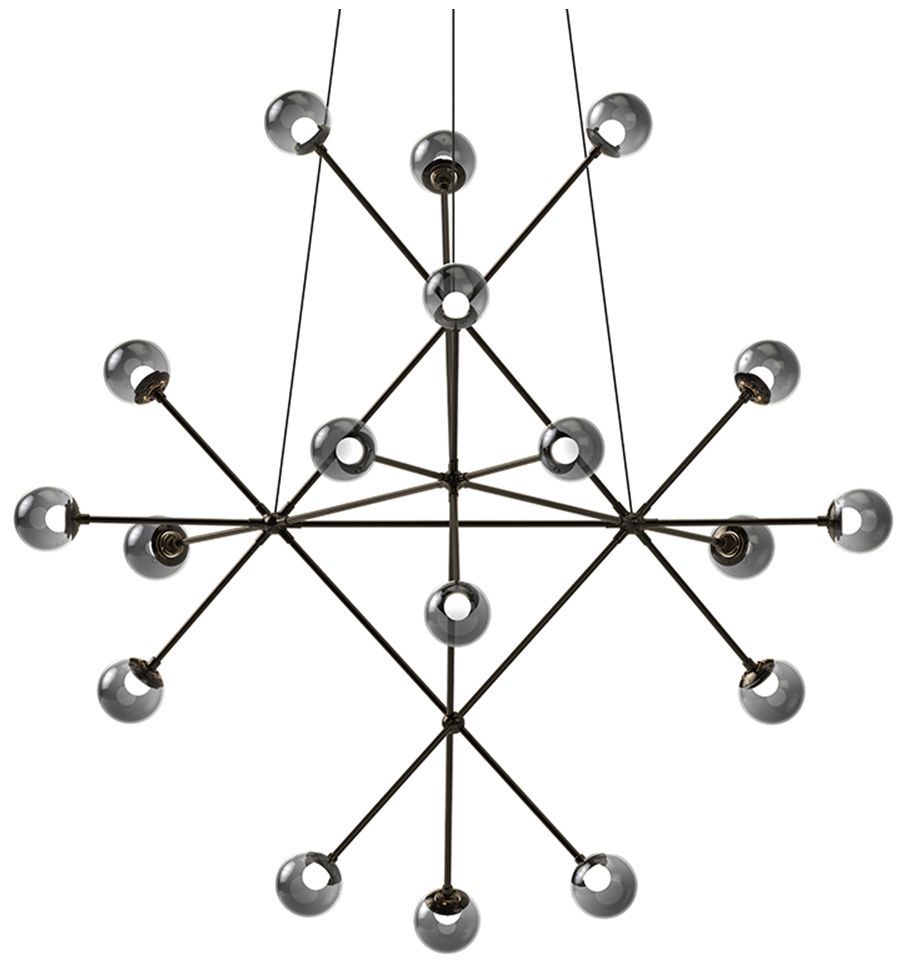 Proton Beta LED Polished Black Chandelier