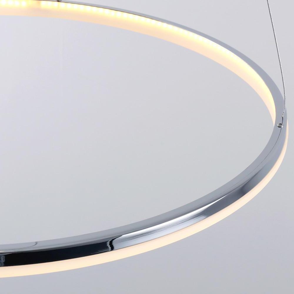 LED Circular Sturdy Modernistic Brushed Nickel Pendant