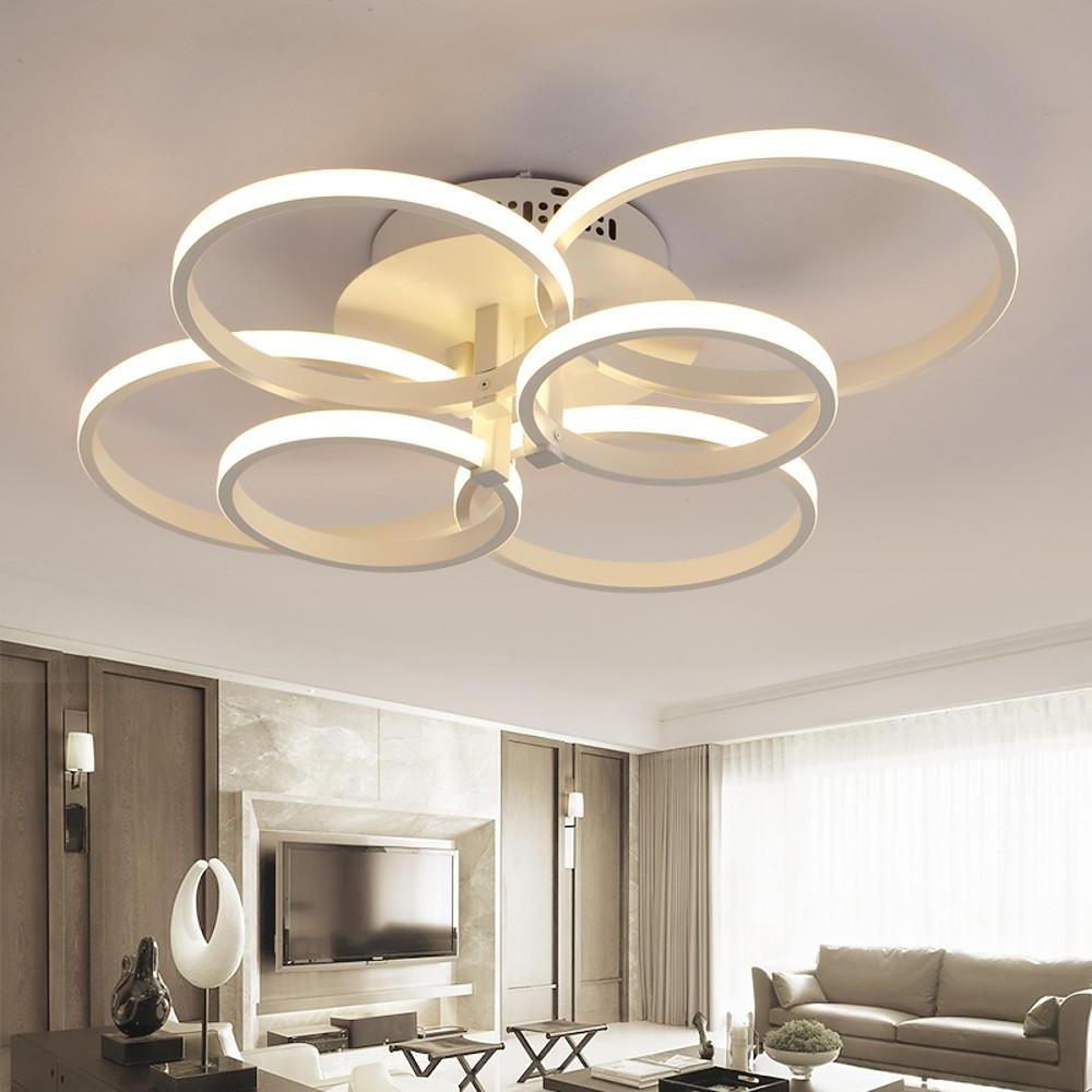 6 Differently Sized Metal Silica Gel Flush Mount Lights